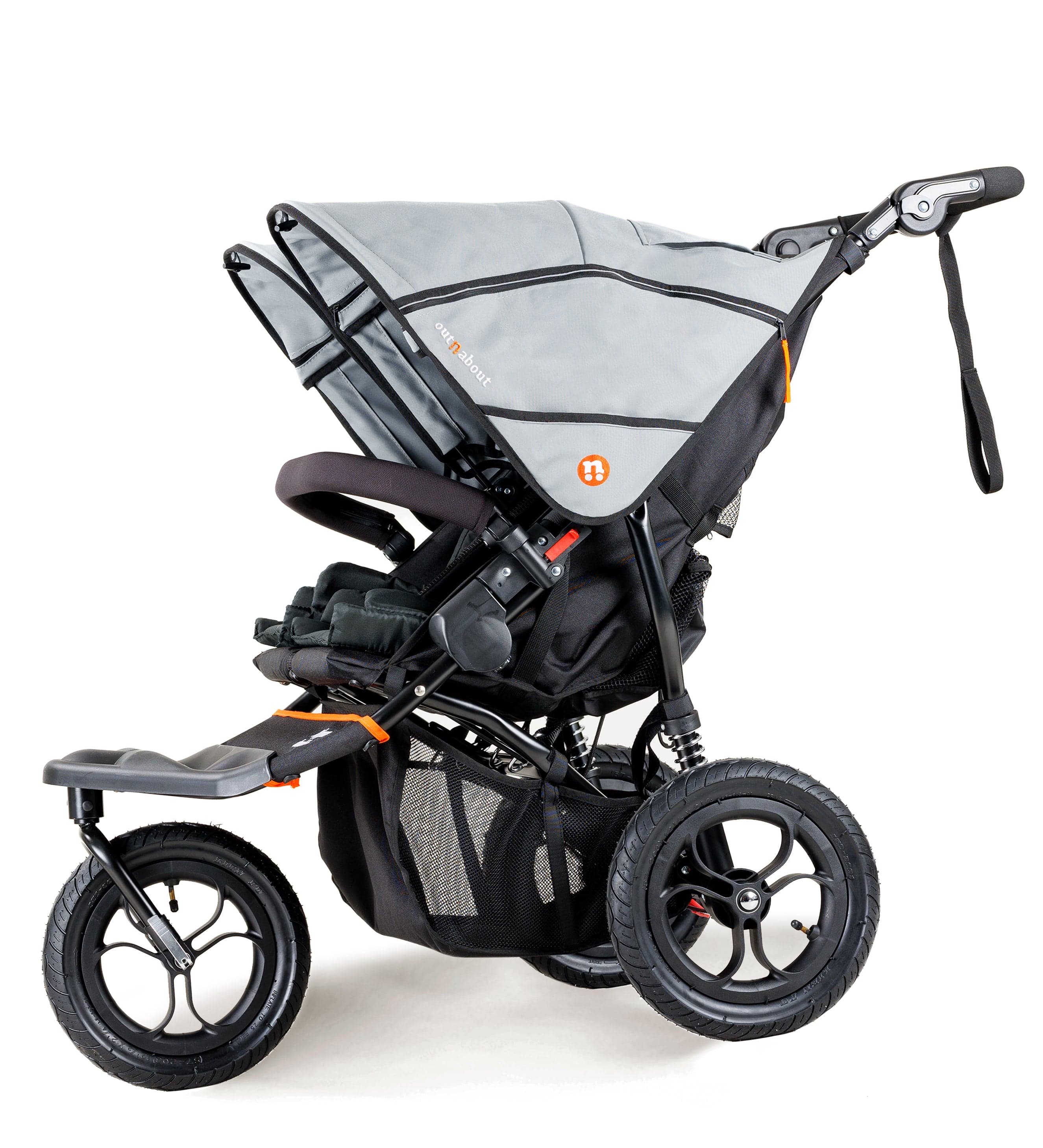 Out n About 3 Wheeler Pushchair Bundles Out n About Nipper Double Twin Starter Kit in Rock Salt Grey 15714-DTW-START-RSG