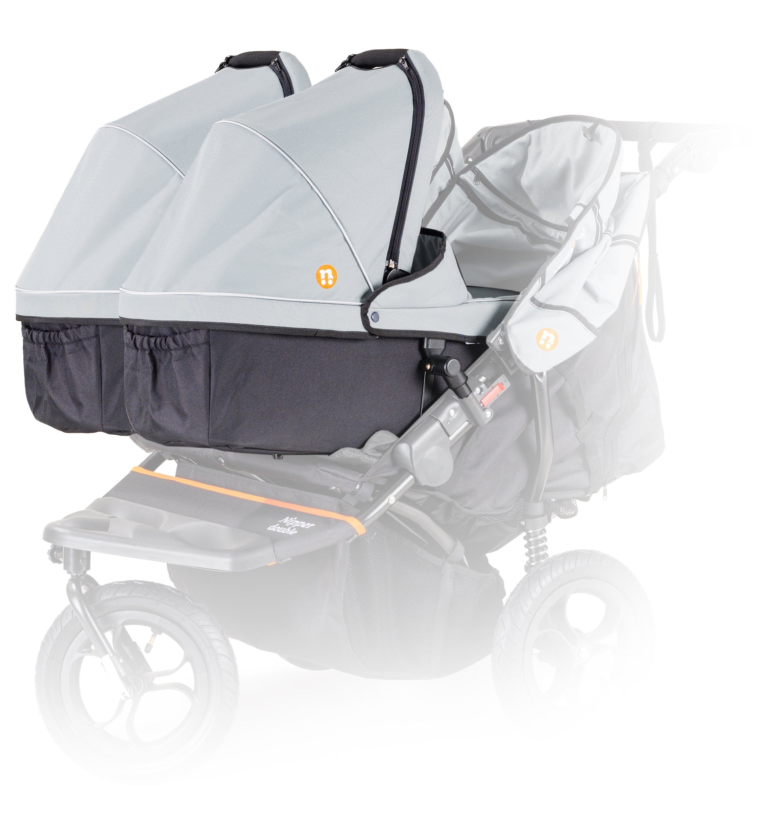 Out n About 3 Wheeler Pushchair Bundles Out n About Nipper Double Twin Starter Kit in Rock Salt Grey 15714-DTW-START-RSG