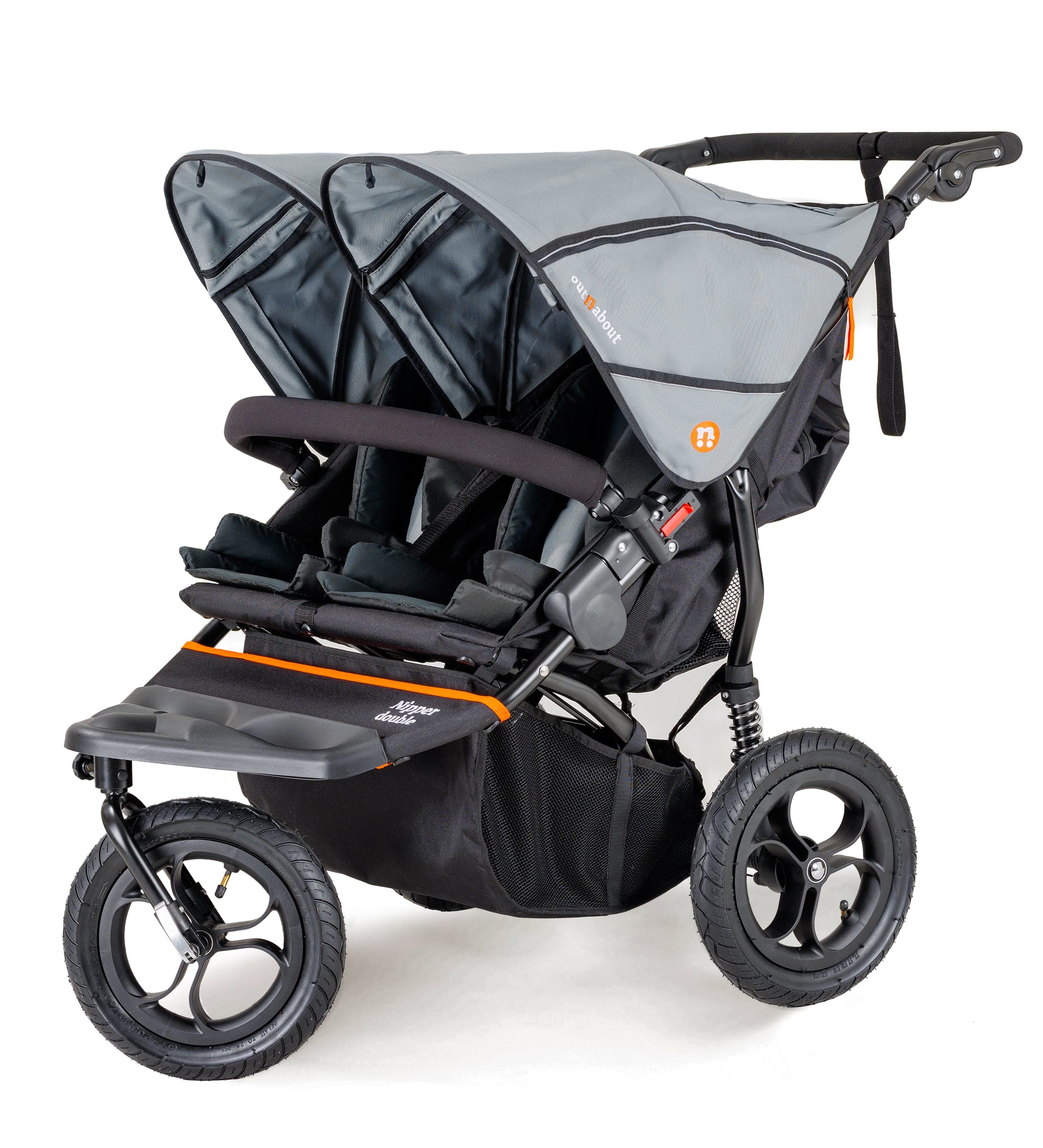 Out n About 3 Wheeler Pushchair Bundles Out n About Nipper Double Twin Starter Kit in Rock Salt Grey 15714-DTW-START-RSG