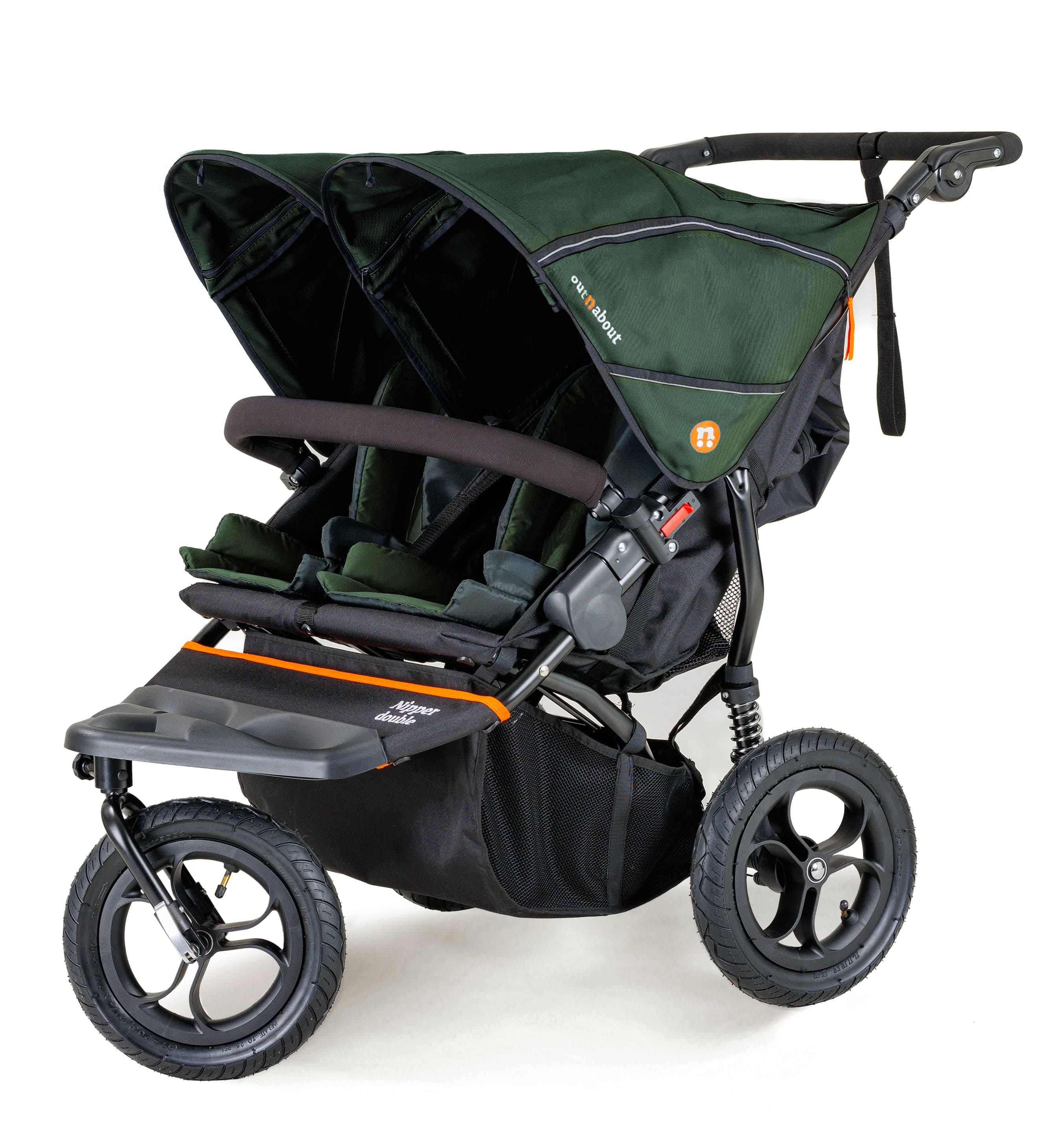 Out n About 3 Wheeler Pushchair Bundles Out n About Nipper Double Twin Essentials Kit in Sycamore Green 15723-DTW-ESS-GRE