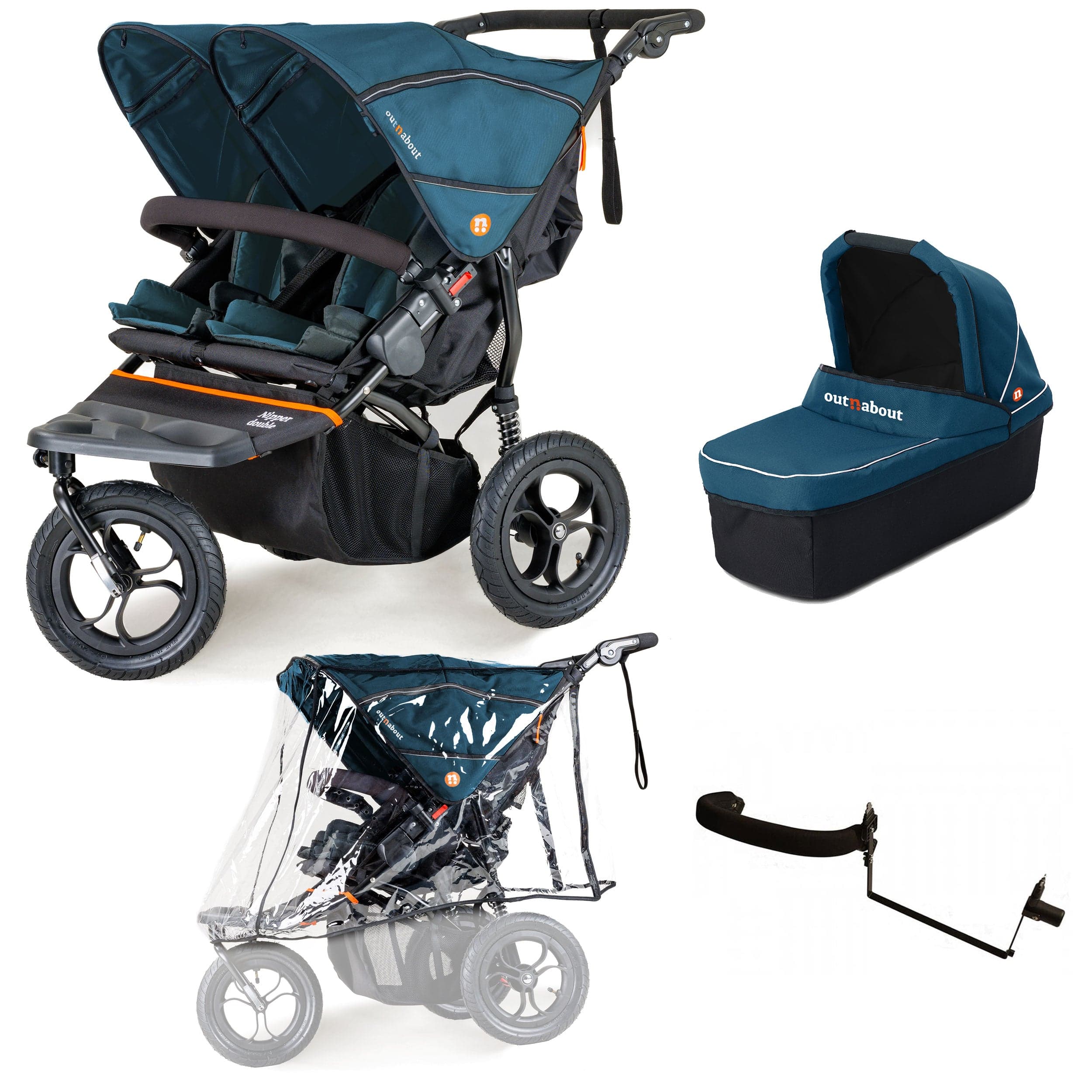 Out n About 3 Wheeler Pushchair Bundles Out n About Nipper Double Duo Starter Kit in Highland Blue 15747-DTN-STA-BLU