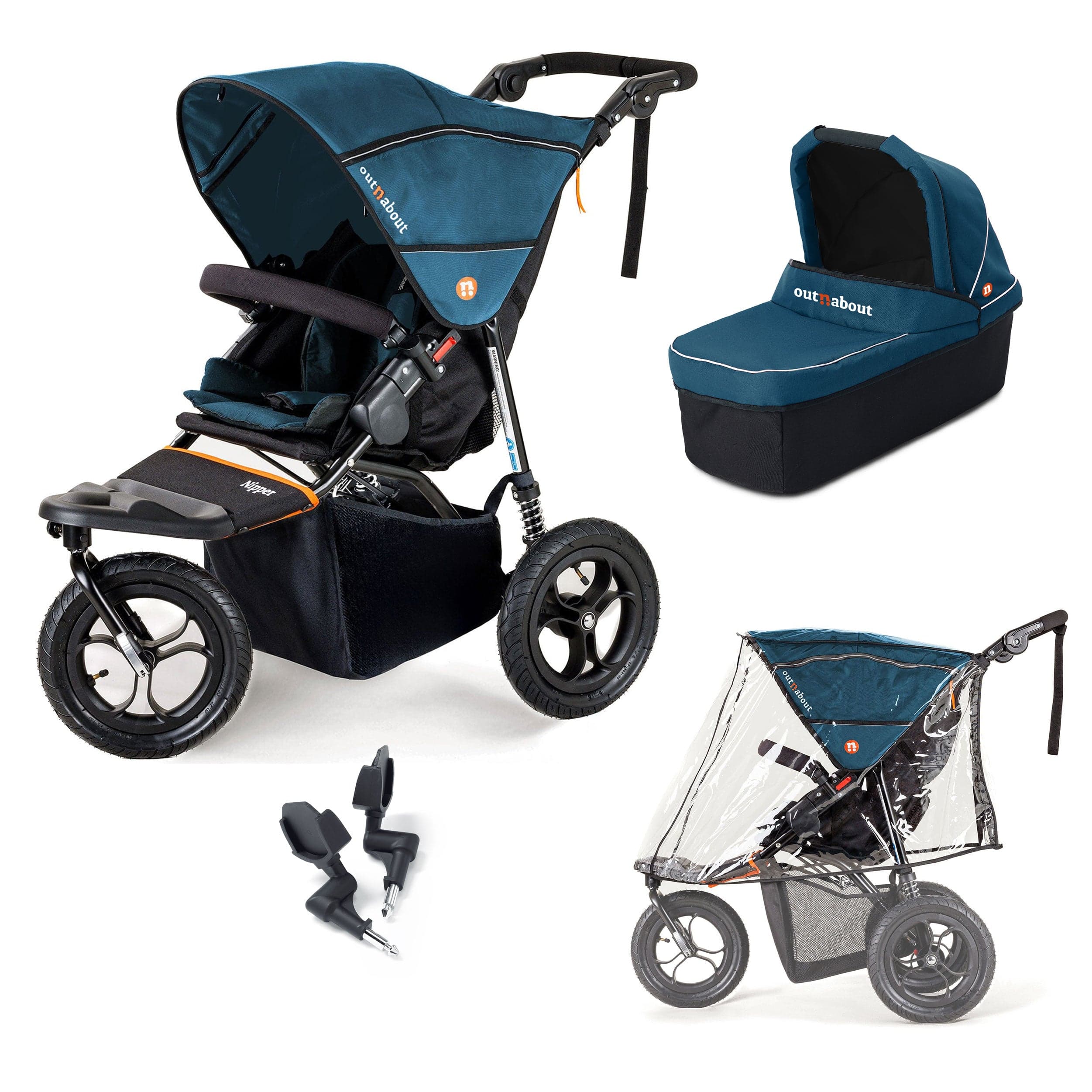 Out n About 3 Wheeler Pushchair Bundles Out n About Nipper Single Starter Kit in Highland Blue 15799-SGL-BLU