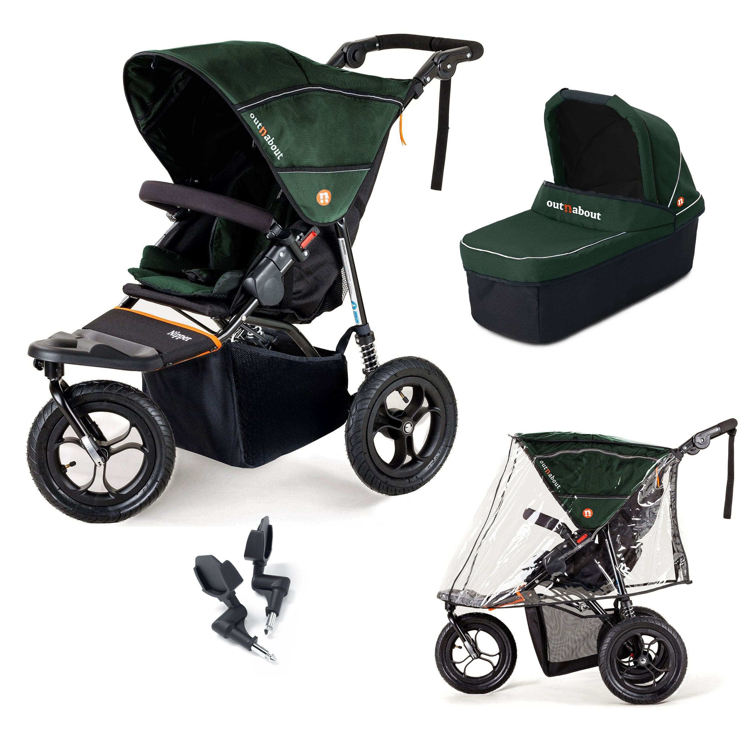 Out n About 3 Wheeler Pushchair Bundles Out n About Nipper Single Starter Kit in Sycamore Green 15801-SGL-GRE