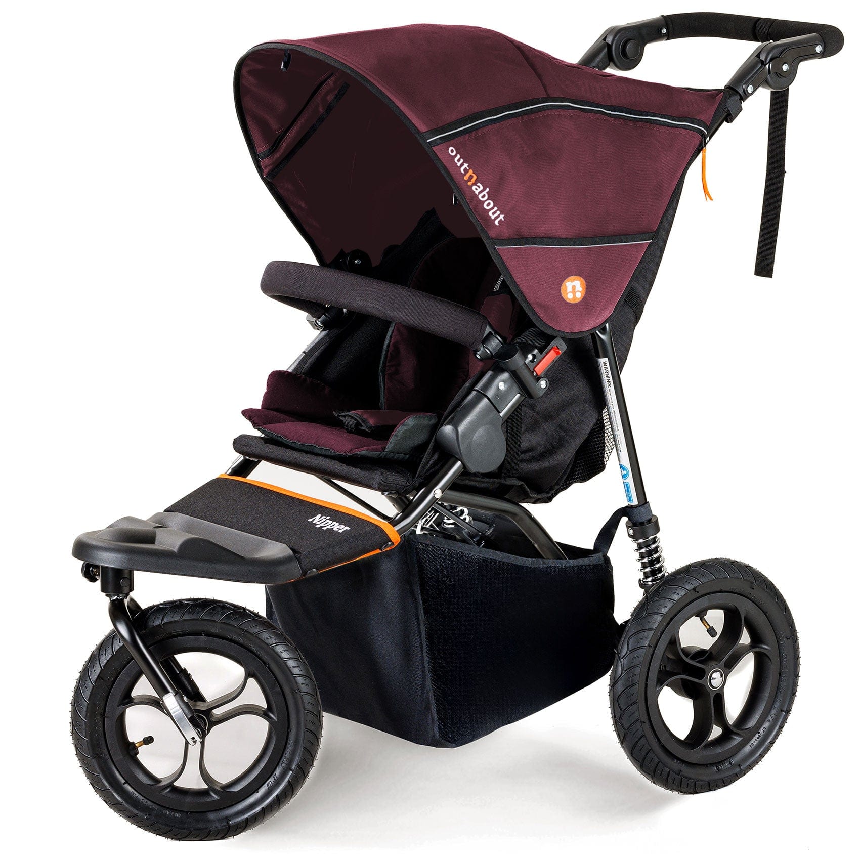 Out n About 3 Wheeler Pushchair Bundles Out n About Nipper Single Essentials Kit in Brambleberry Red 15808-SGL-RED