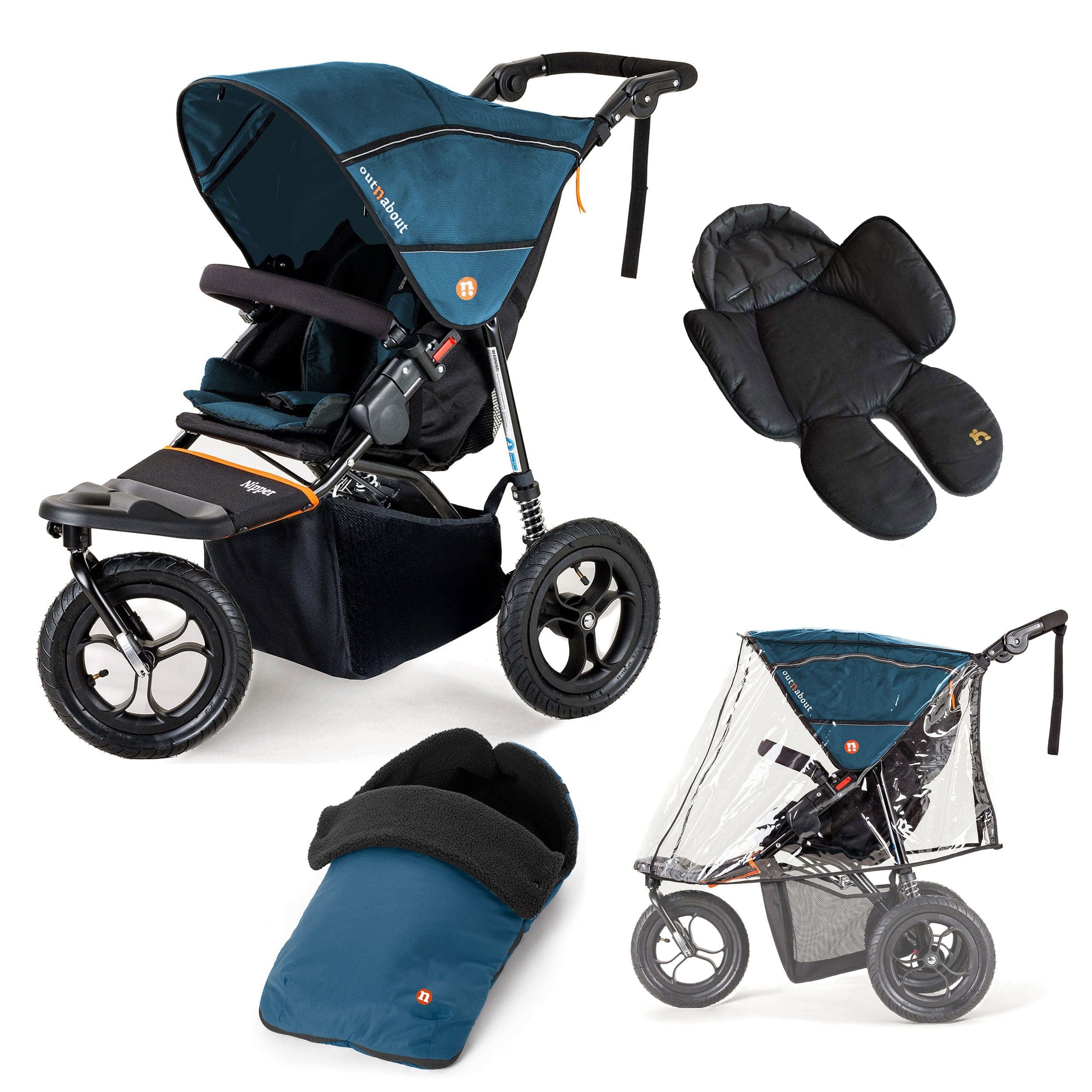 Out n About 3 Wheeler Pushchair Bundles Out n About Nipper Single Comfort Kit in Highland Blue 15821-SGL-BLU