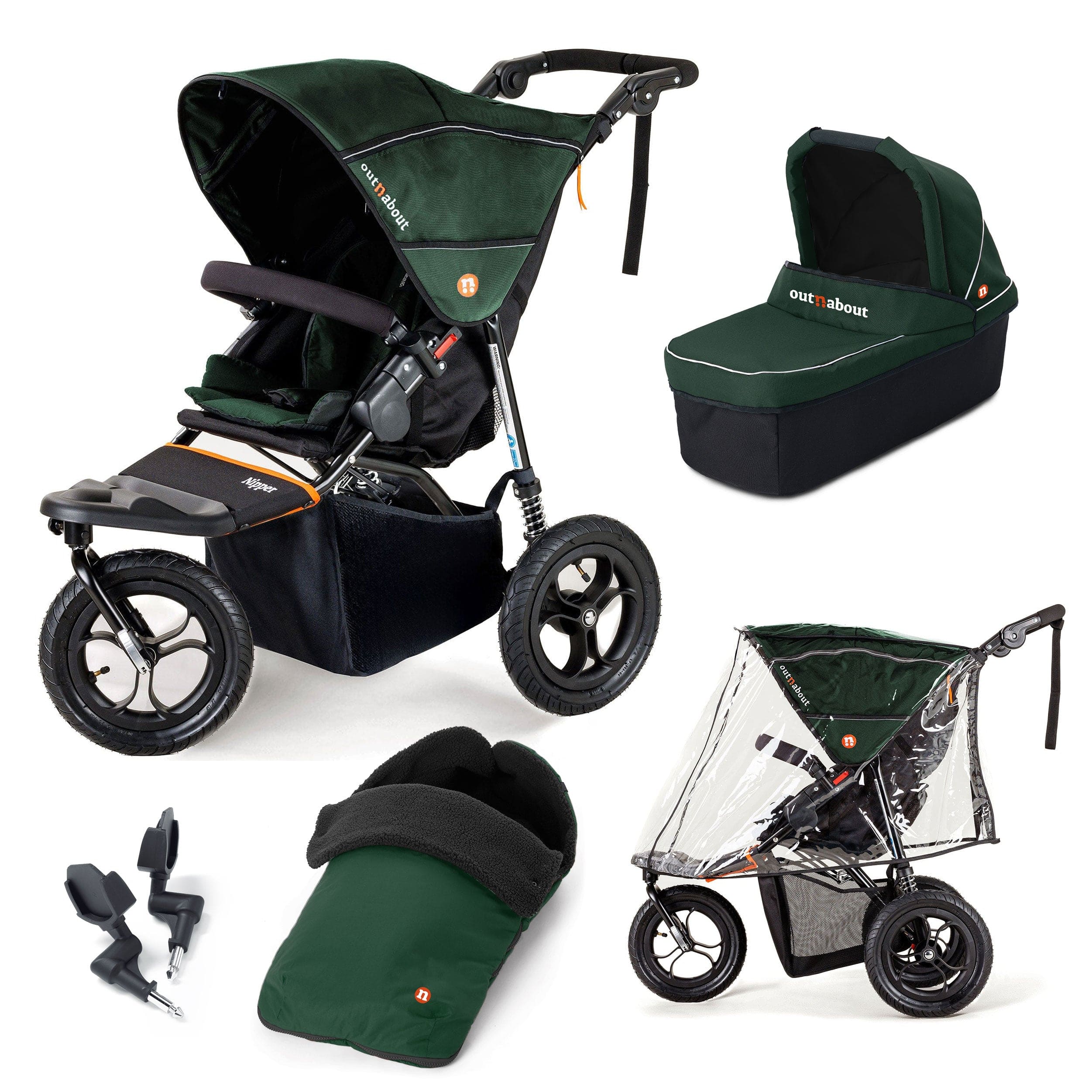 Out n About 3 Wheeler Pushchair Bundles Out n About Nipper Single Essentials Kit in Sycamore Green 15880-SGL-GRE