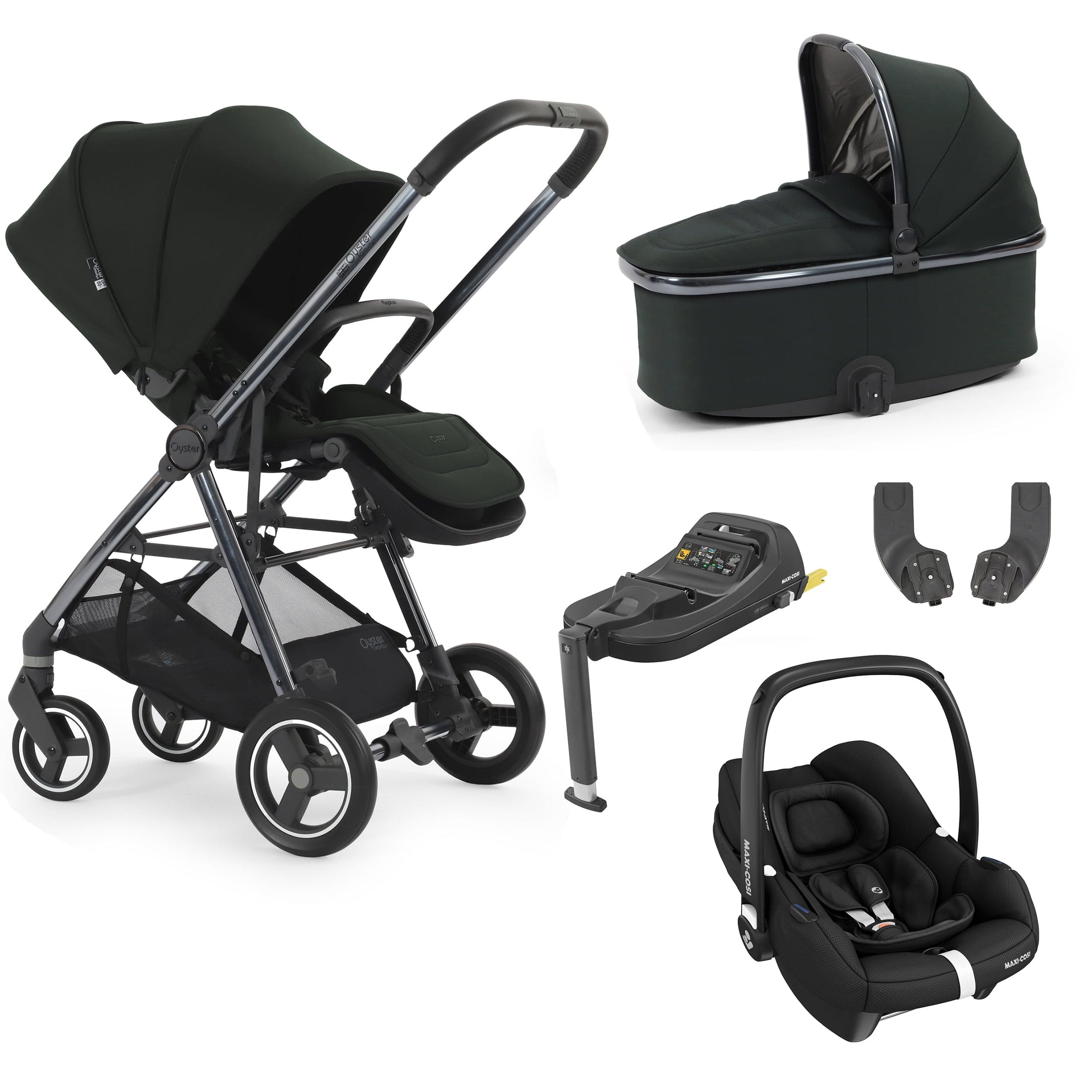 Oyster baby prams BabyStyle Oyster Gravity+ 5 Piece Bundle - Black Olive 17920-BLO-1