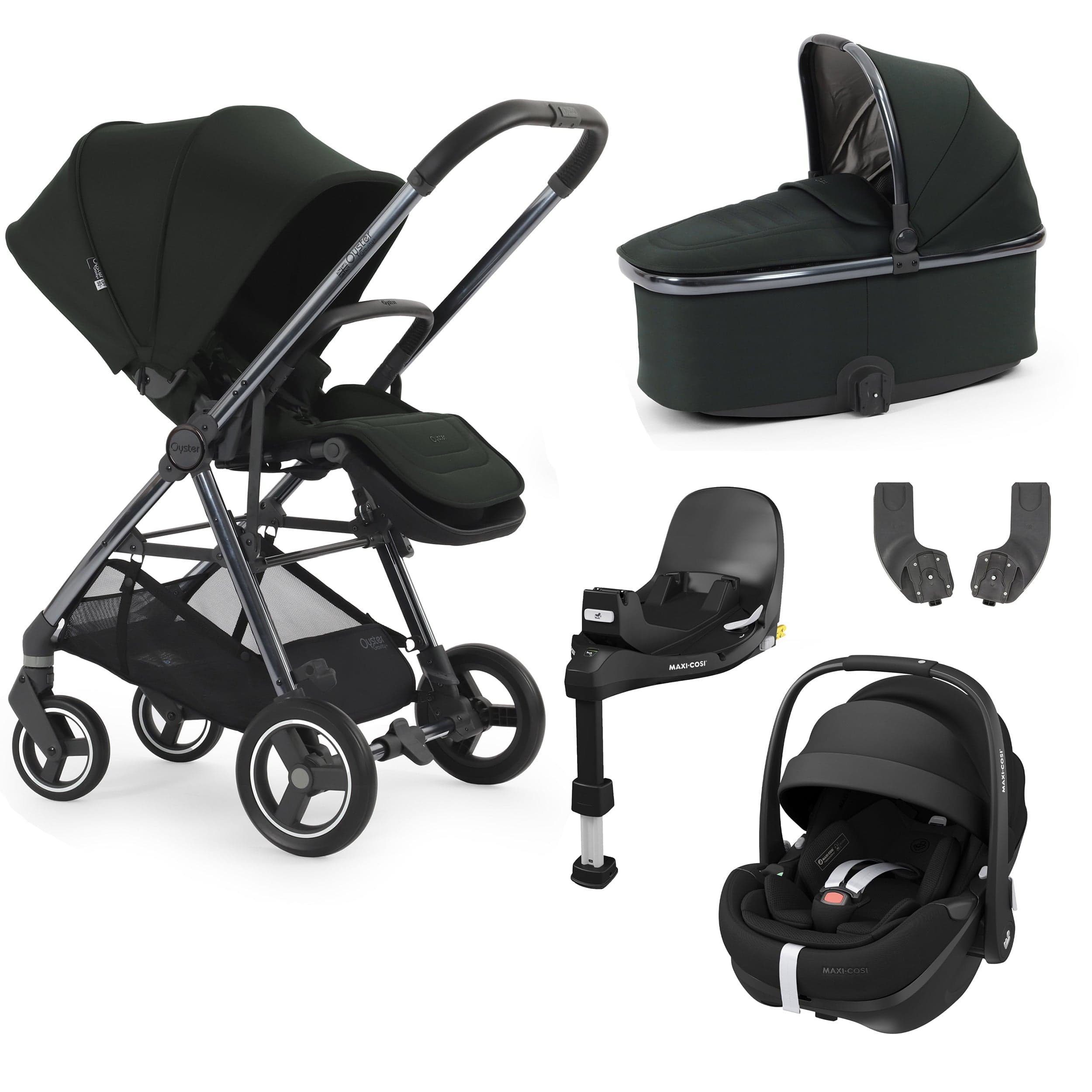 Oyster baby prams BabyStyle Oyster Gravity+ 5 Piece Bundle - Black Olive 17920-BLO-2