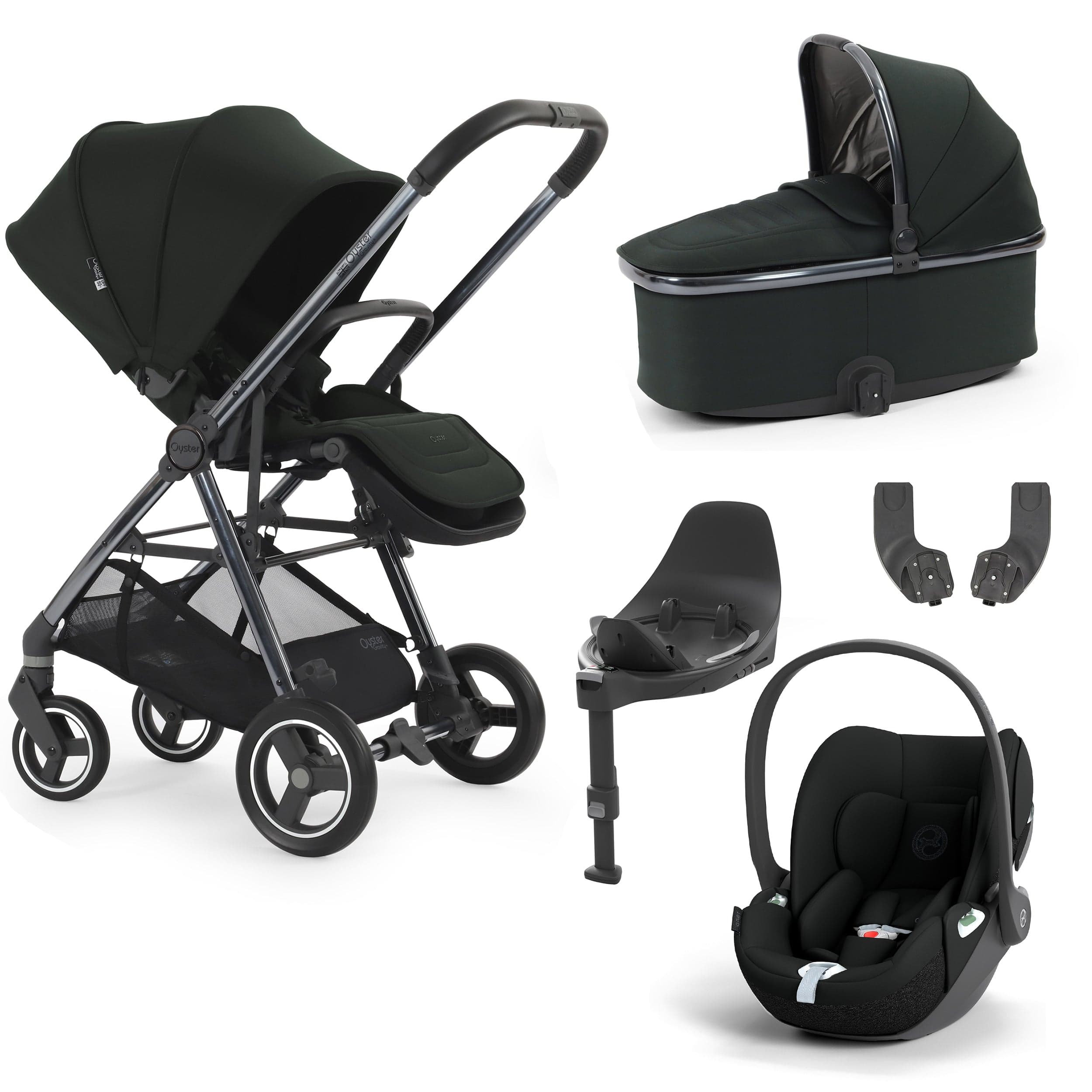 Oyster baby prams BabyStyle Oyster Gravity+ 5 Piece Bundle - Black Olive 17920-BLO-3