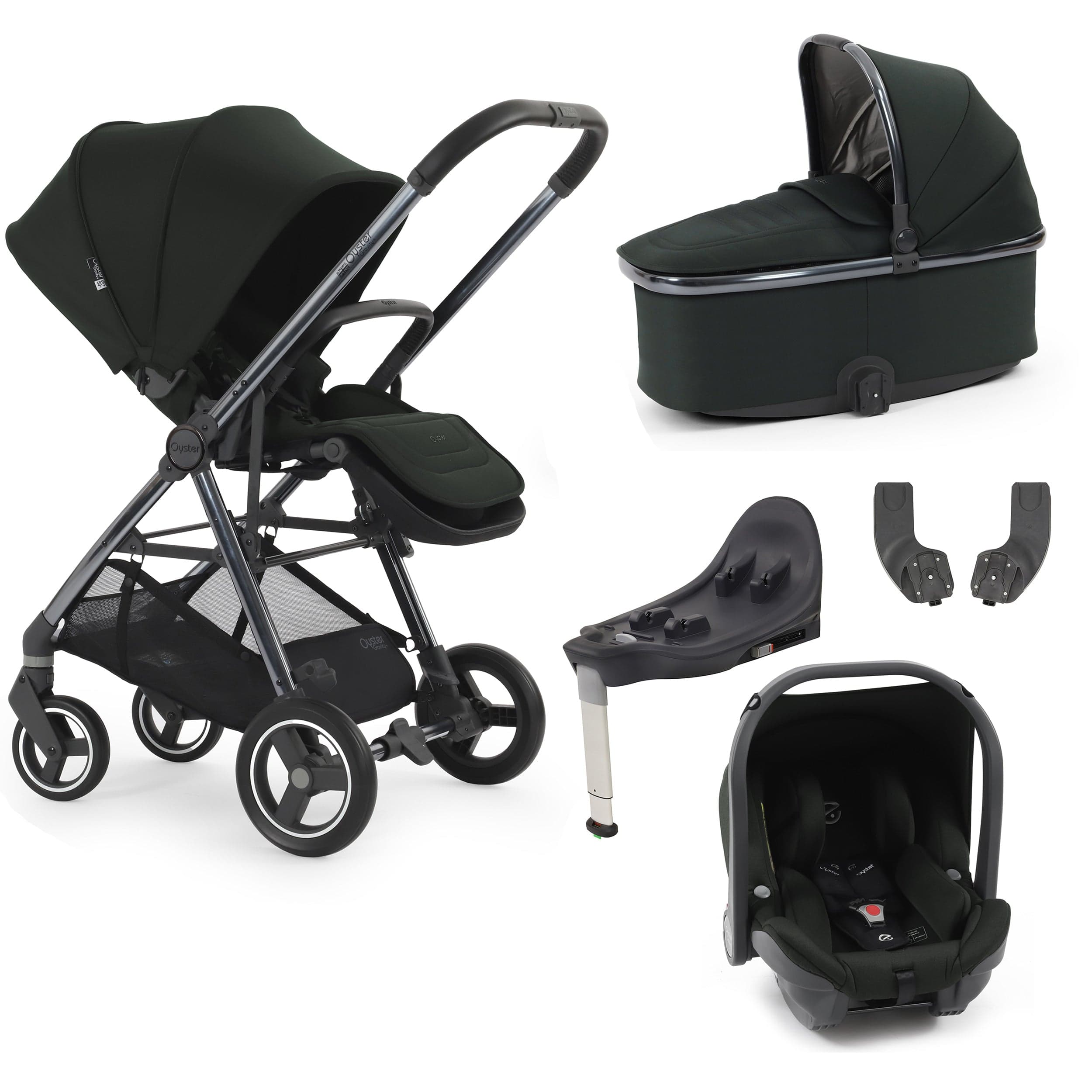 Oyster baby prams BabyStyle Oyster Gravity+ 5 Piece Bundle - Black Olive 17920-BLO