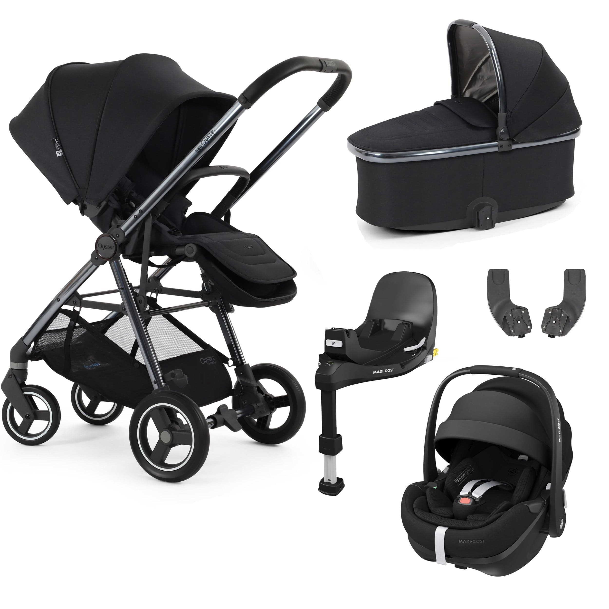 Oyster baby prams BabyStyle Oyster Gravity+ 5 Piece Bundle - Carbonite 17920-CAR-2