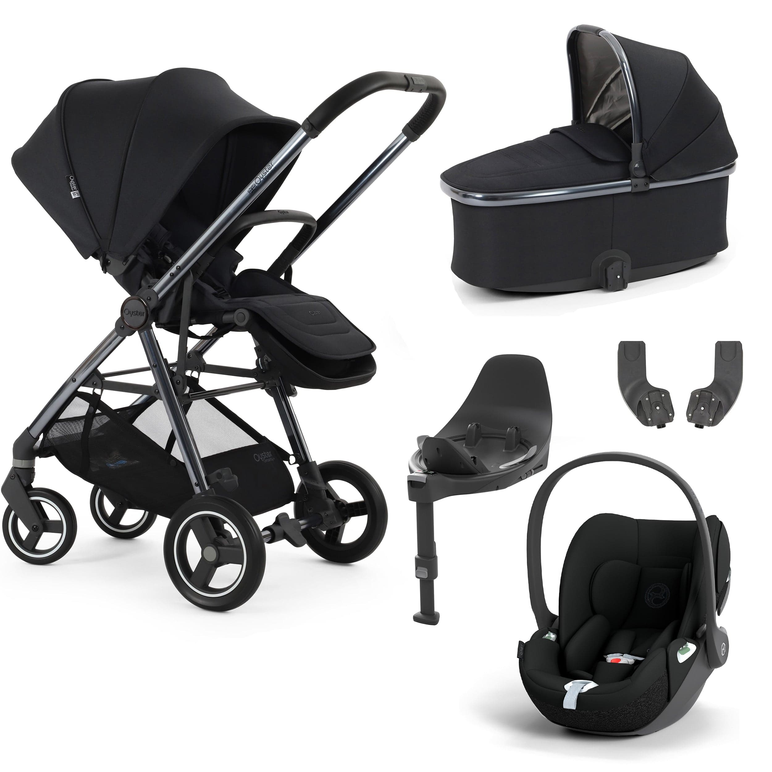 Oyster baby prams BabyStyle Oyster Gravity+ 5 Piece Bundle - Carbonite 17920-CAR-3