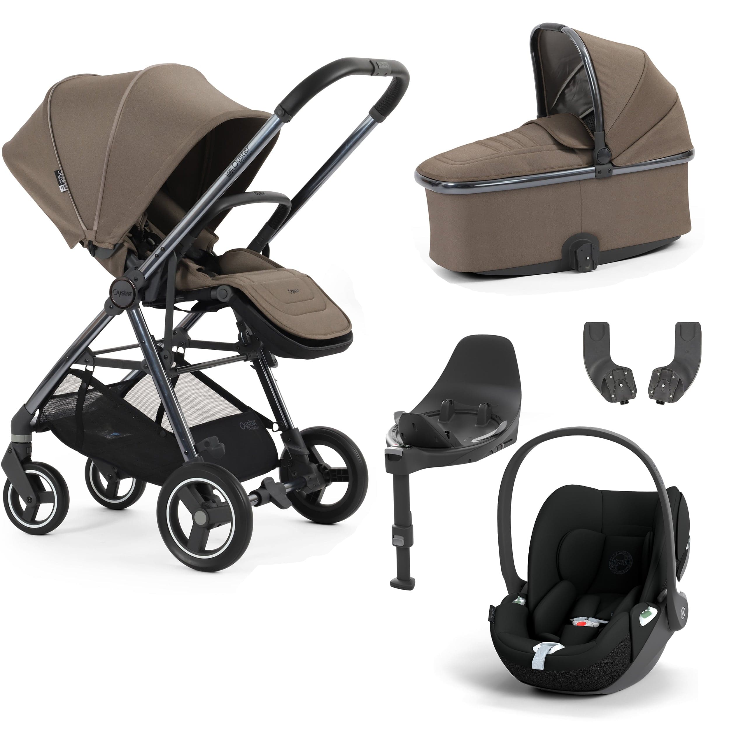 Oyster baby prams BabyStyle Oyster Gravity+ 5 Piece Bundle - Mink 17920-MIN-3