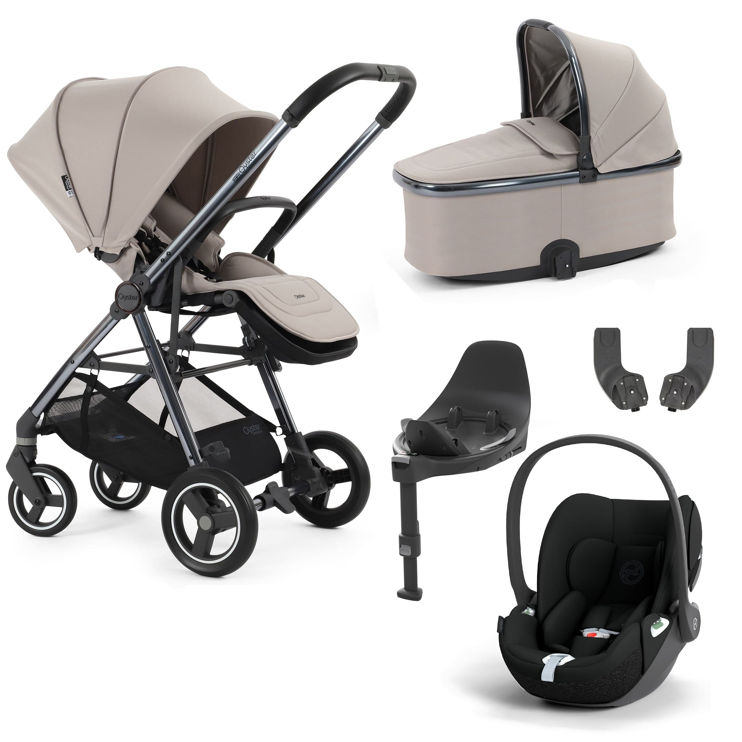 Oyster baby prams BabyStyle Oyster Gravity+ 5 Piece Bundle - Stone 17920-STO-3