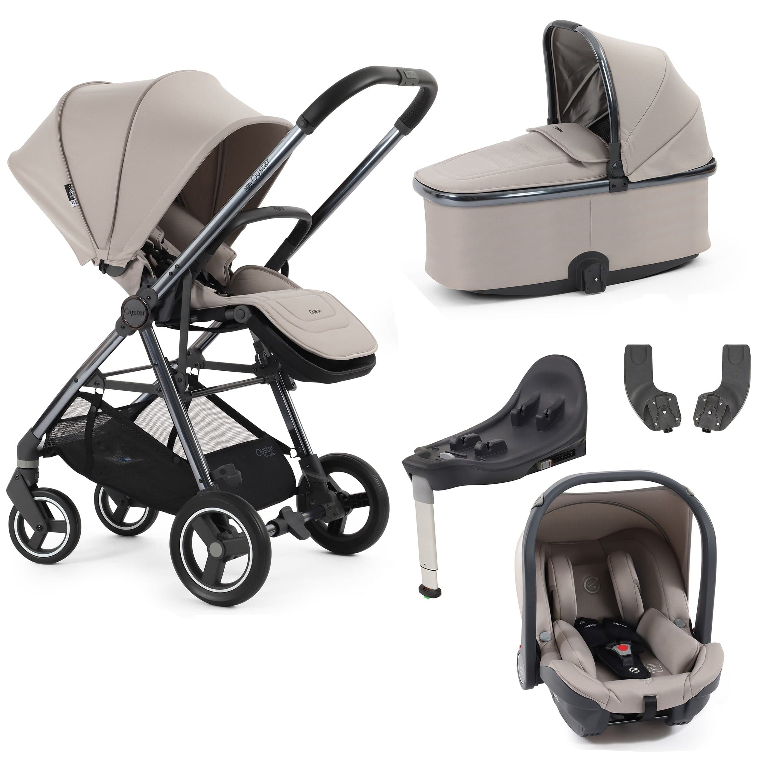 Oyster baby prams BabyStyle Oyster Gravity+ 5 Piece Bundle - Stone 17920-STO