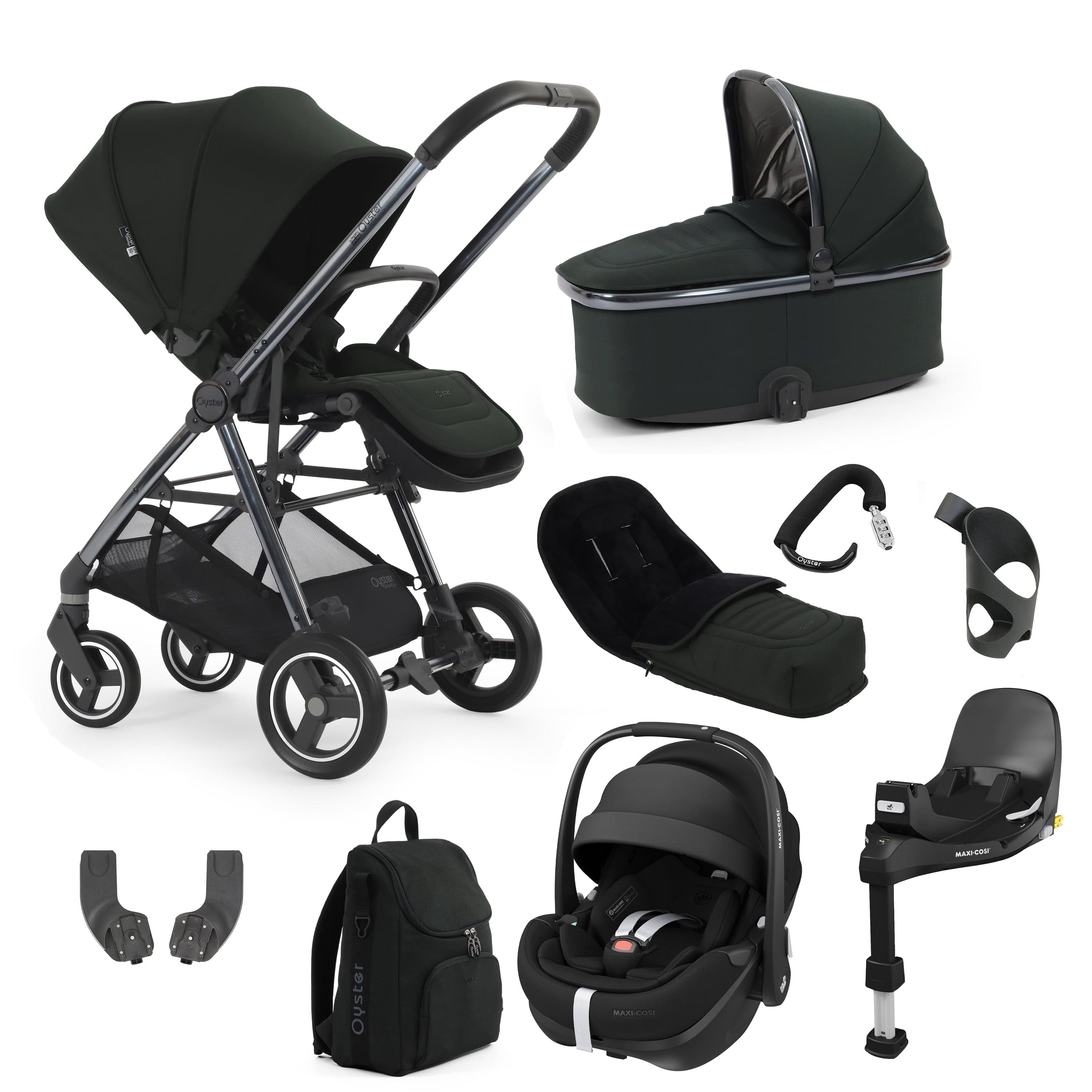 Oyster baby prams BabyStyle Oyster Gravity+ 9 Piece Bundle - Black Olive 17940-BLO-2