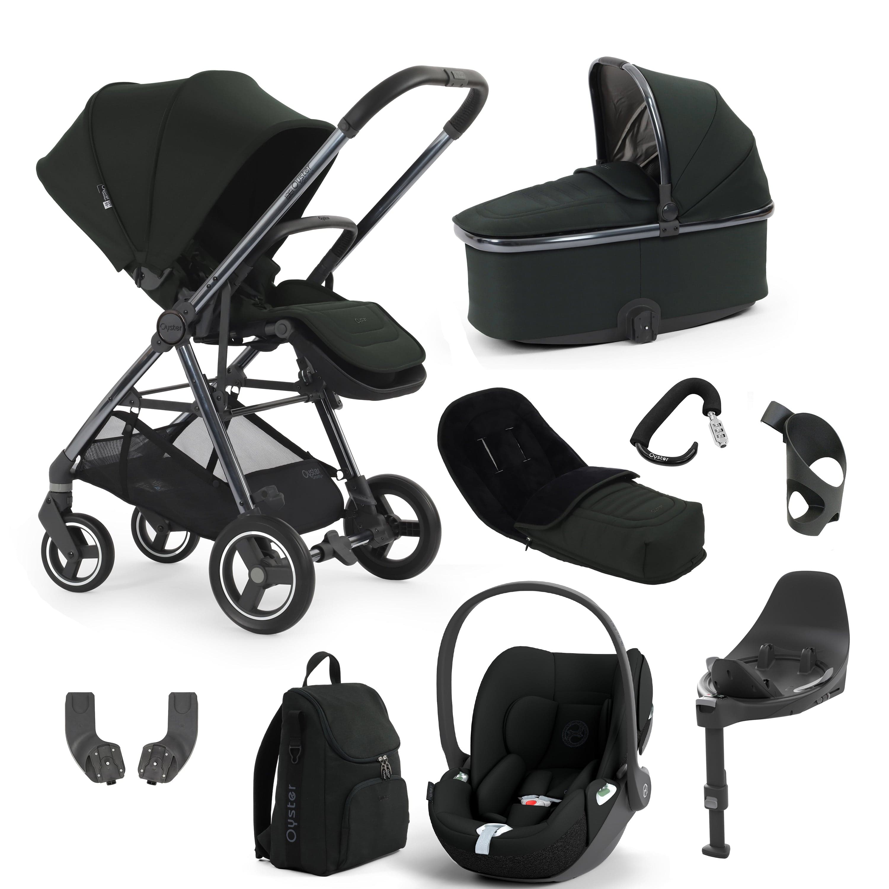 Oyster baby prams BabyStyle Oyster Gravity+ 9 Piece Bundle - Black Olive 17940-BLO-3