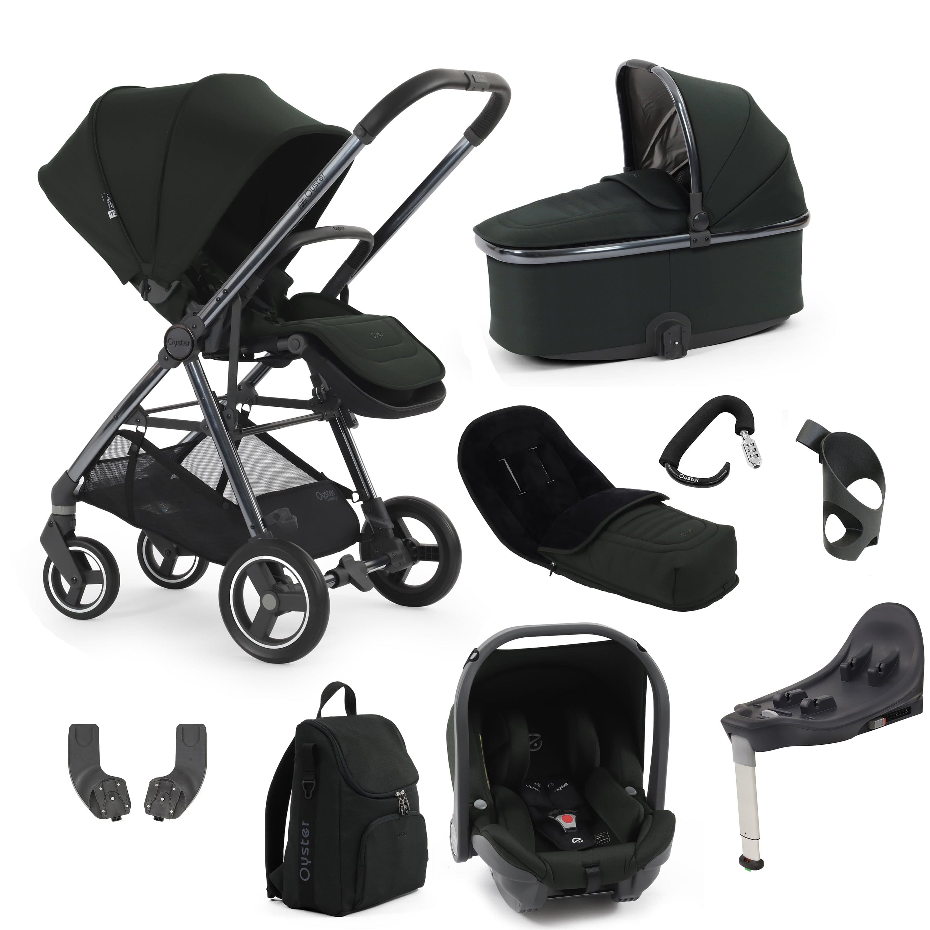 Oyster baby prams BabyStyle Oyster Gravity+ 9 Piece Bundle - Black Olive 17940-BLO