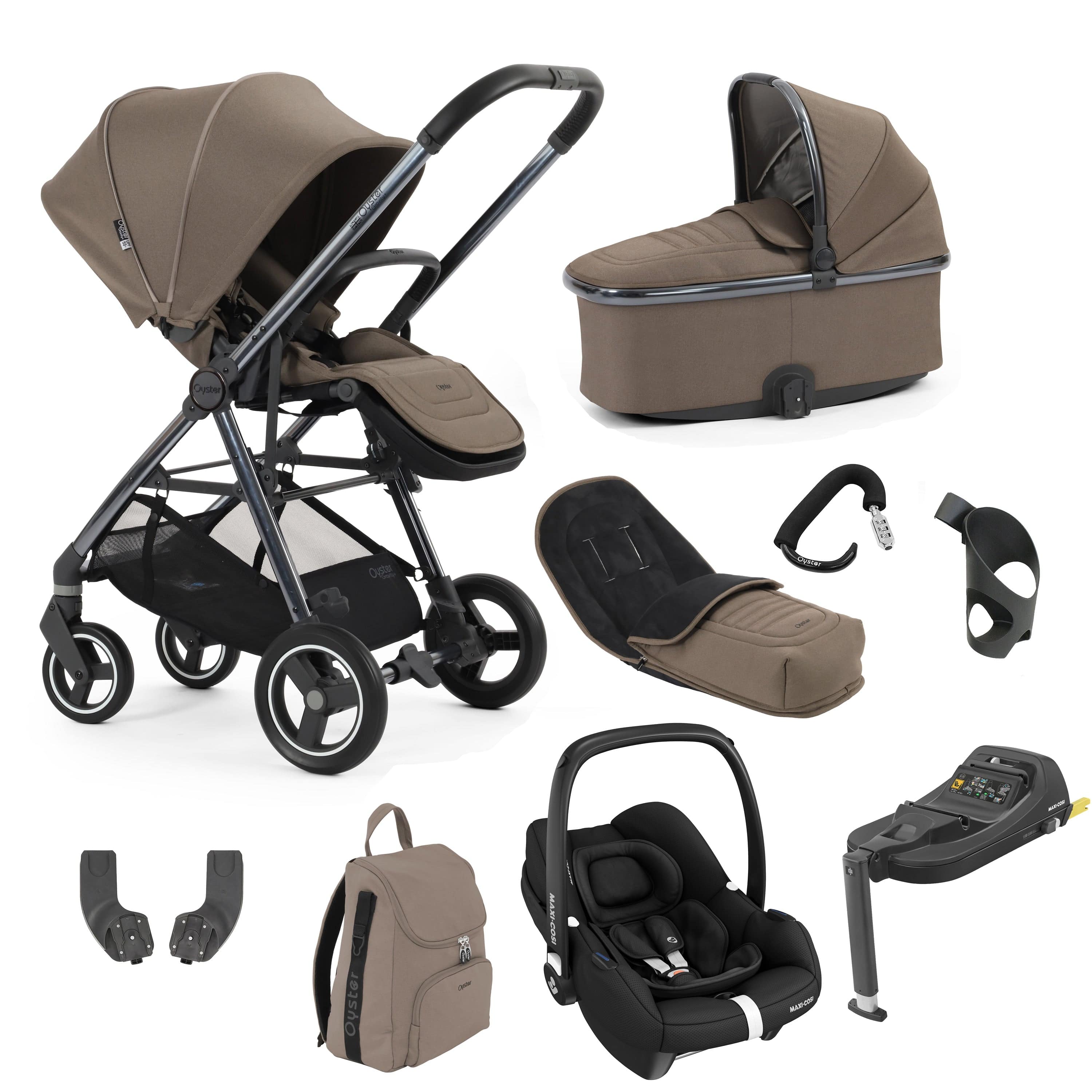 Oyster baby prams BabyStyle Oyster Gravity+ 9 Piece Bundle - Mink 17940-MIN-1