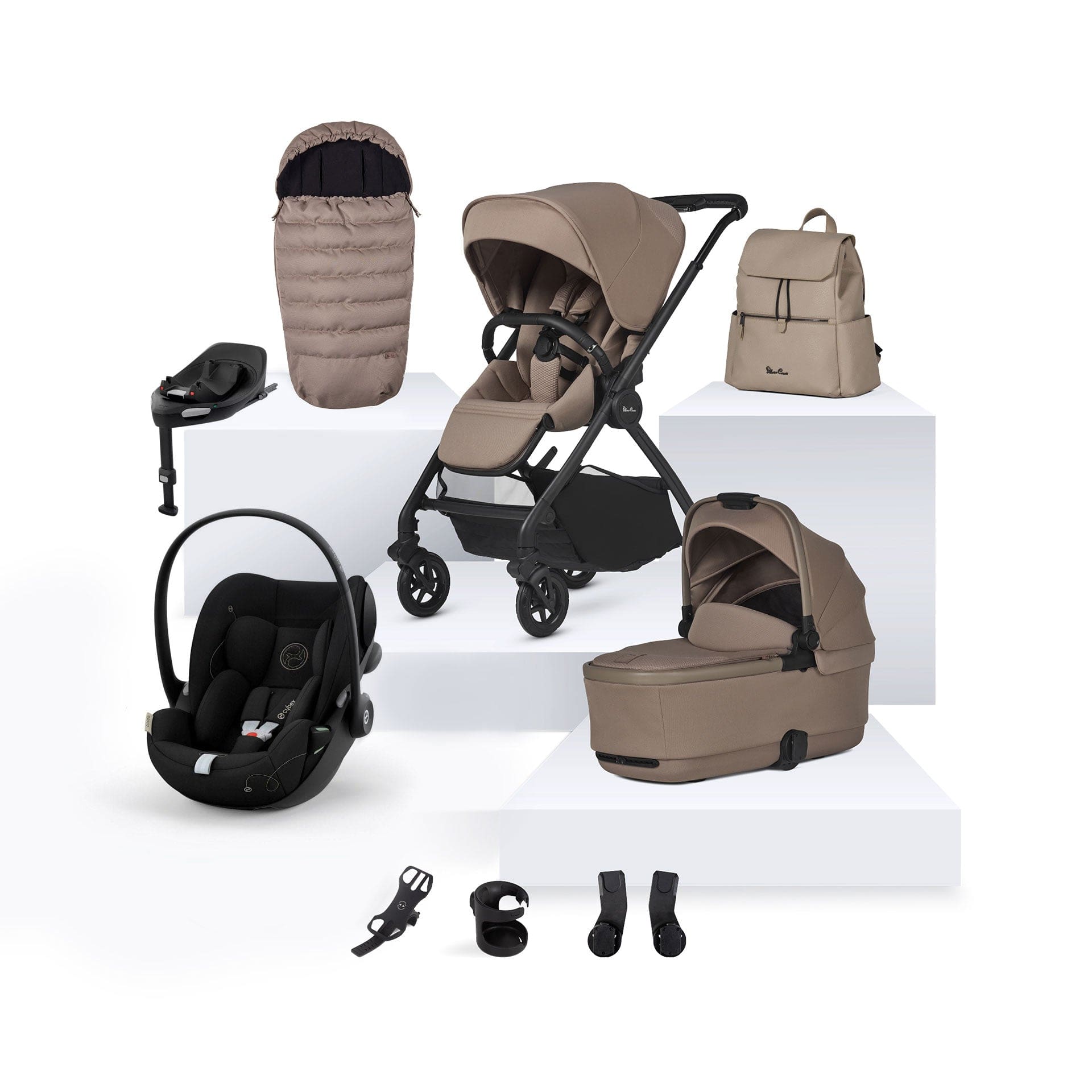 Silver Cross Baby Prams Silver Cross Dune 2 Cybex Travel System- Mocha 15736-MOC-1