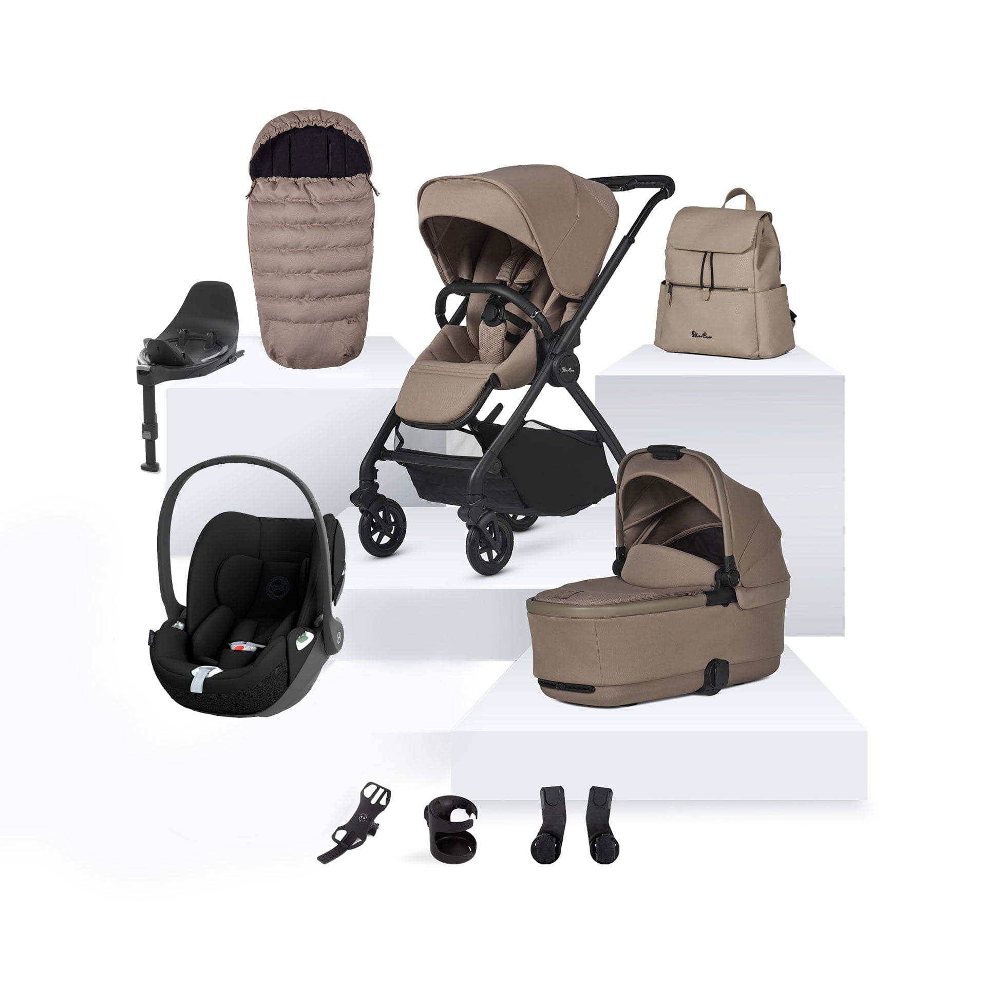 Silver Cross Baby Prams Silver Cross Dune 2 Cybex Travel System- Mocha 15736-MOC-2