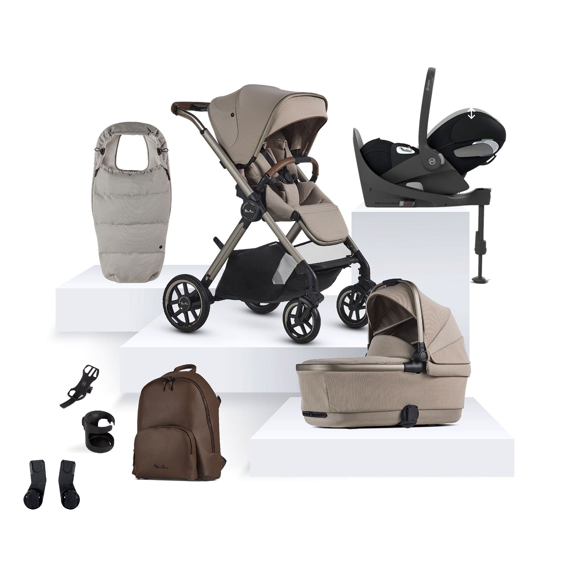 Silver Cross Baby Prams Silver Cross Reef 2 Special Edition Cybex Travel System - Frappe 16150-FRA-1