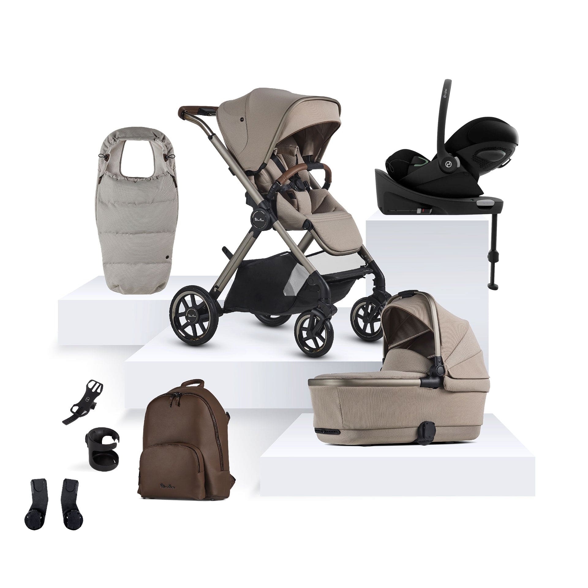 Silver Cross Baby Prams Silver Cross Reef 2 Special Edition Cybex Travel System - Frappe 16150-FRA-2