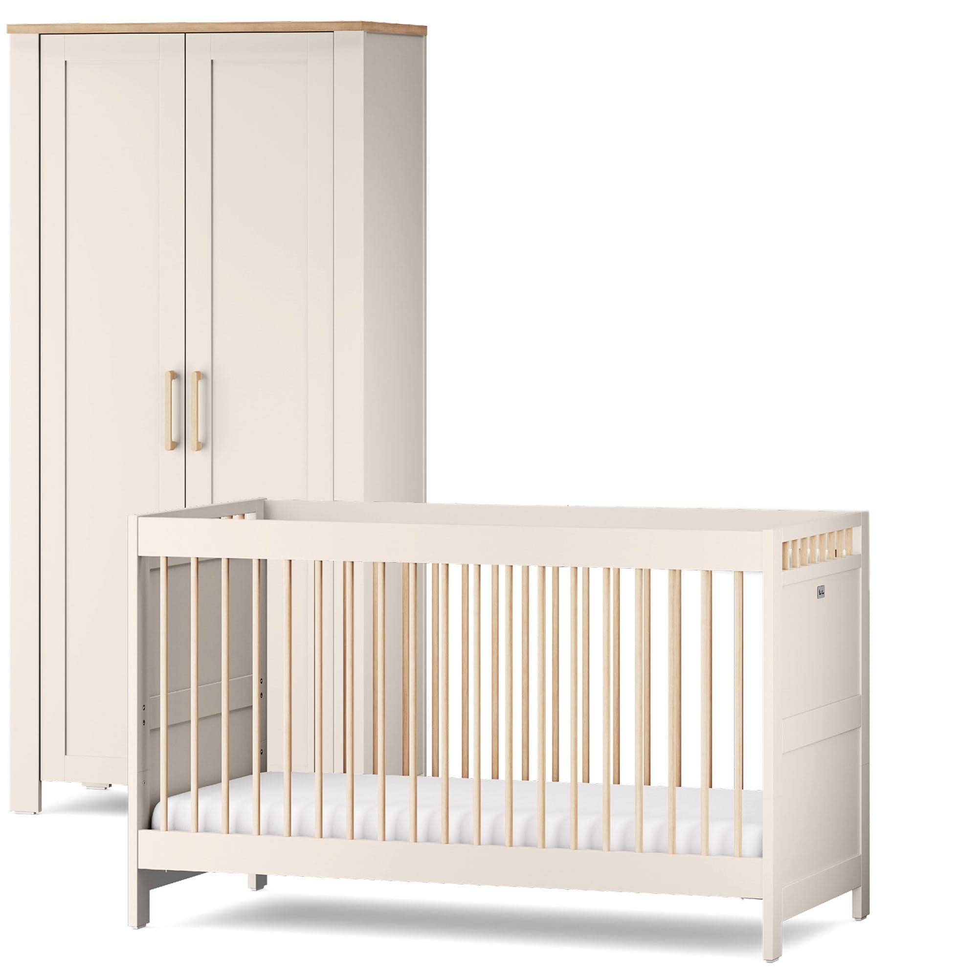 Silver Cross cot bed room sets Silver Cross Seville 2 Piece Wardrobe Room Set in Cashmere Oak