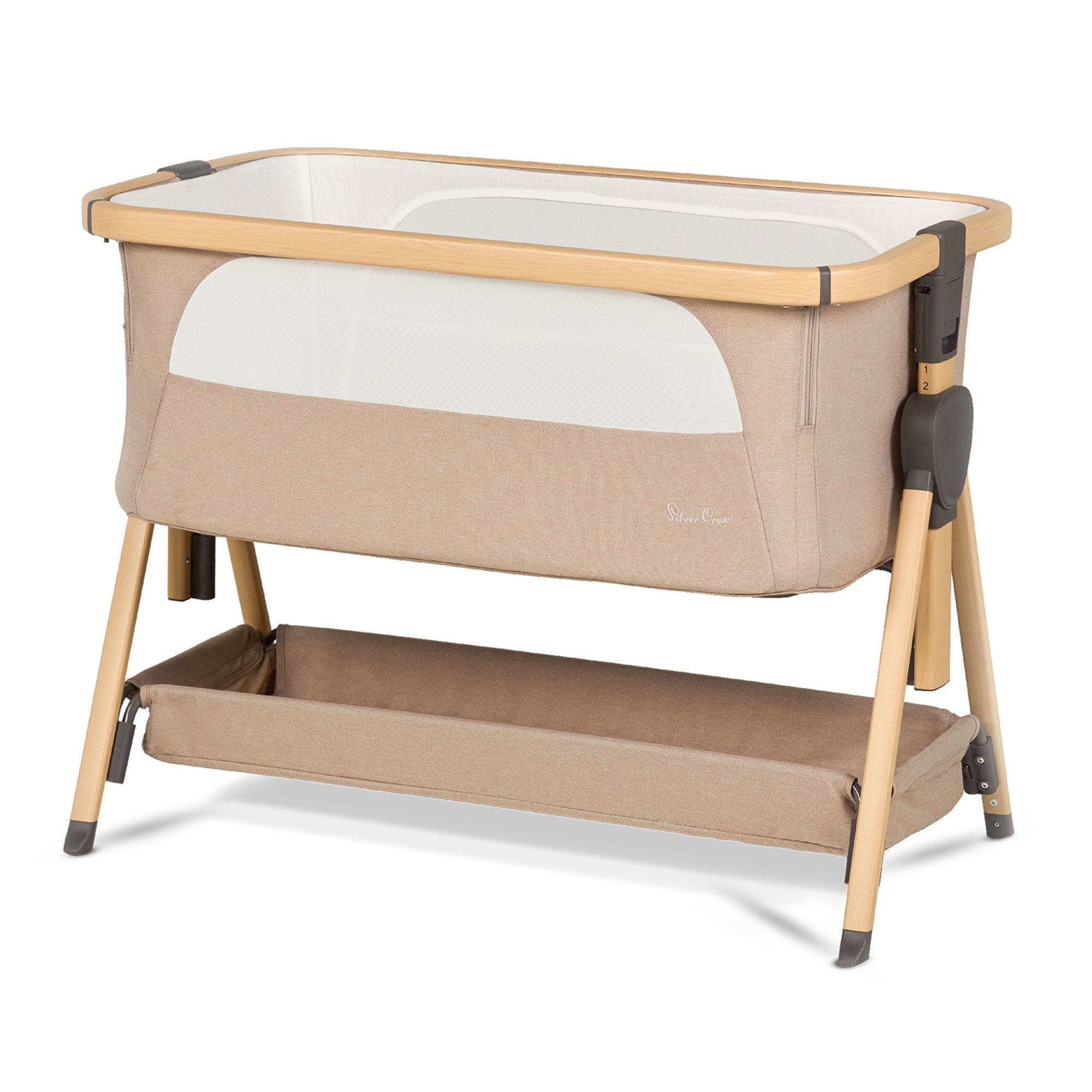 Silver Cross cribs Silver Cross Lunar Bedside Crib (Oatmeal) SX8172