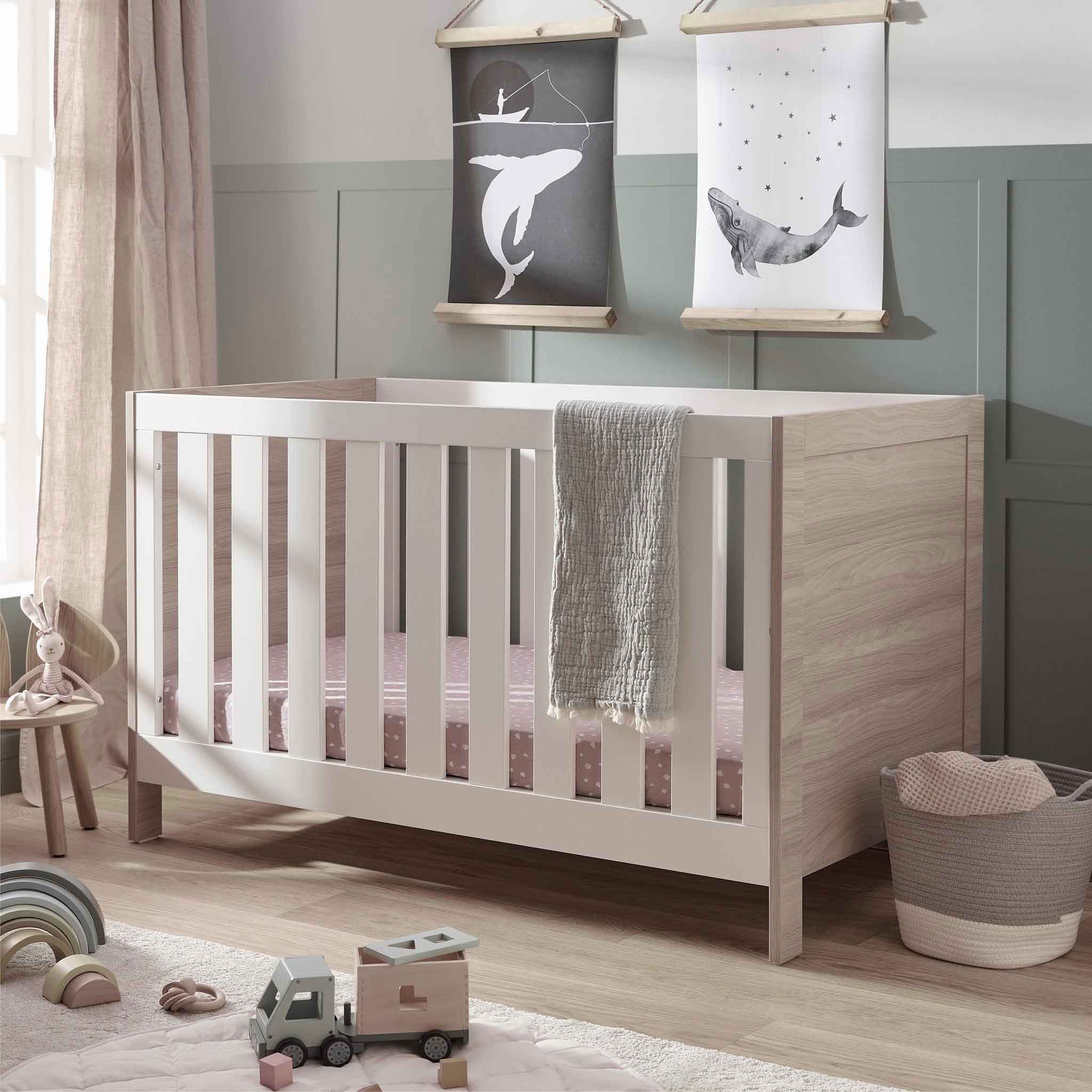 Silver Cross Finchley Oak Cot Bed