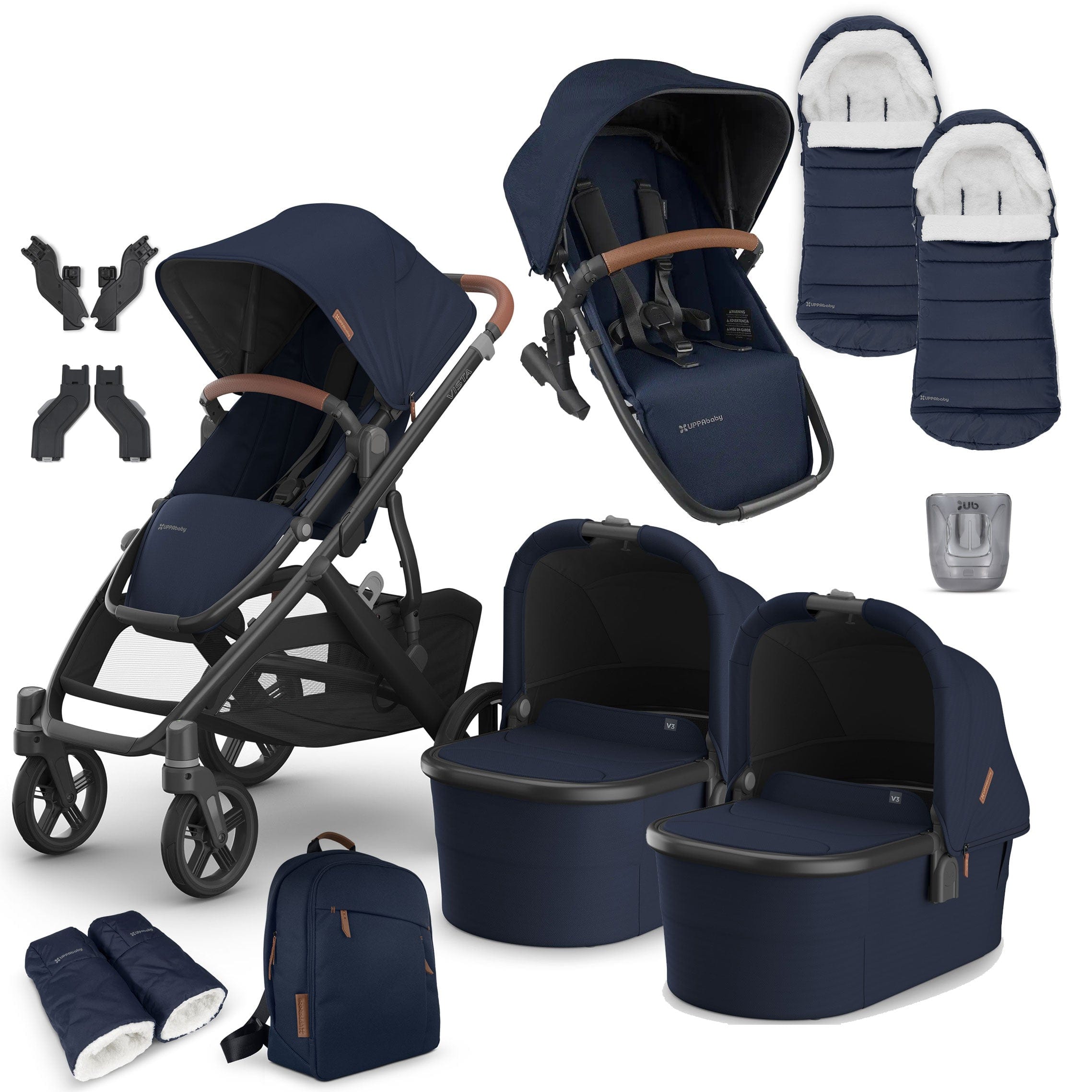 Uppababy baby prams Uppababy Vista V3 Twin Complete Bundle - Noa VIS-TWI-COM-NOA