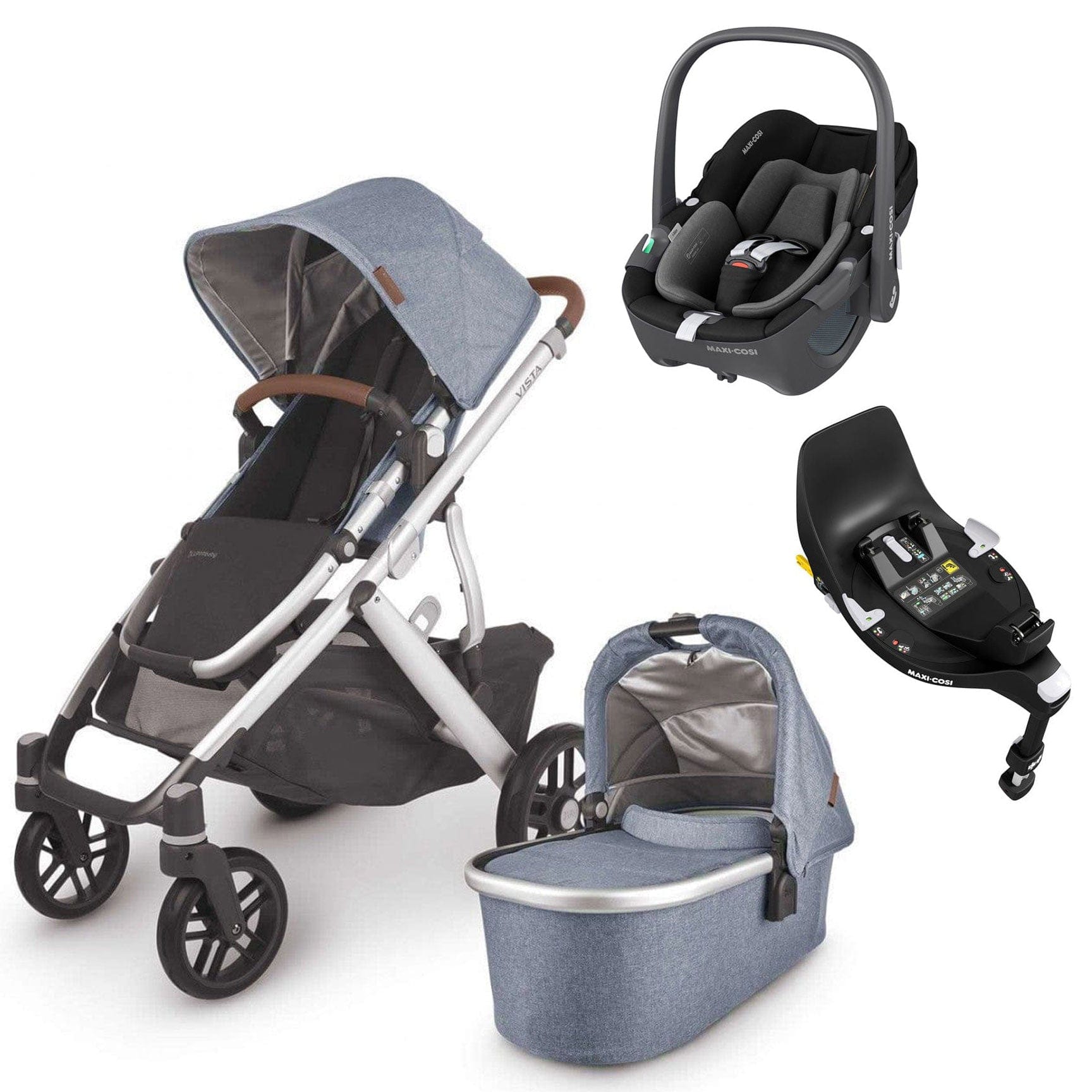 Uppababy travel systems UPPAbaby Vista V2 Pebble 360 & Base Travel System Bundle Gregory 12441-GREG