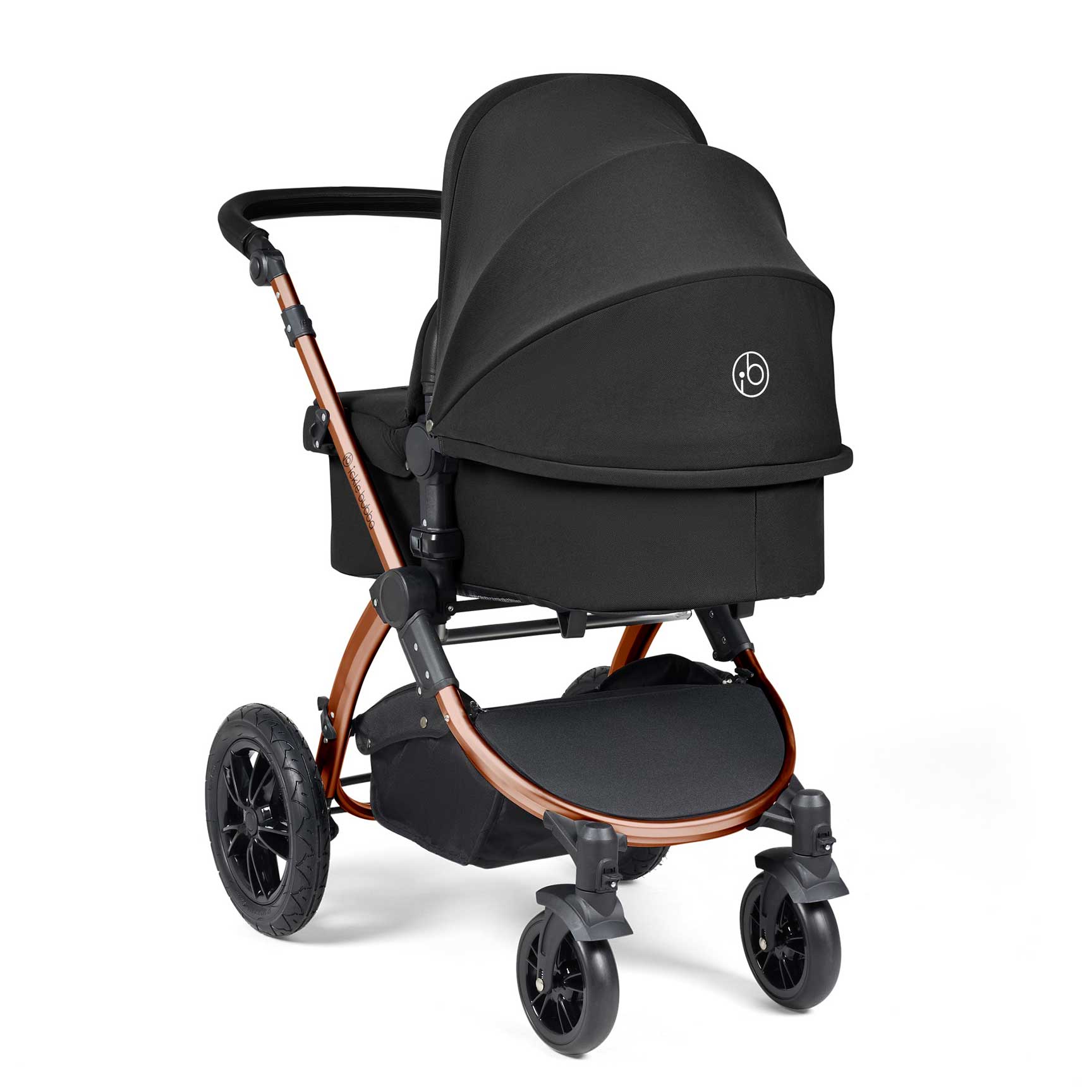 Ickle Bubba travel systems Ickle Bubba Stomp Luxe 2 in 1 Plus Pushchair & Carrycot - Bronze/Midnight/Black 10-003-001-139