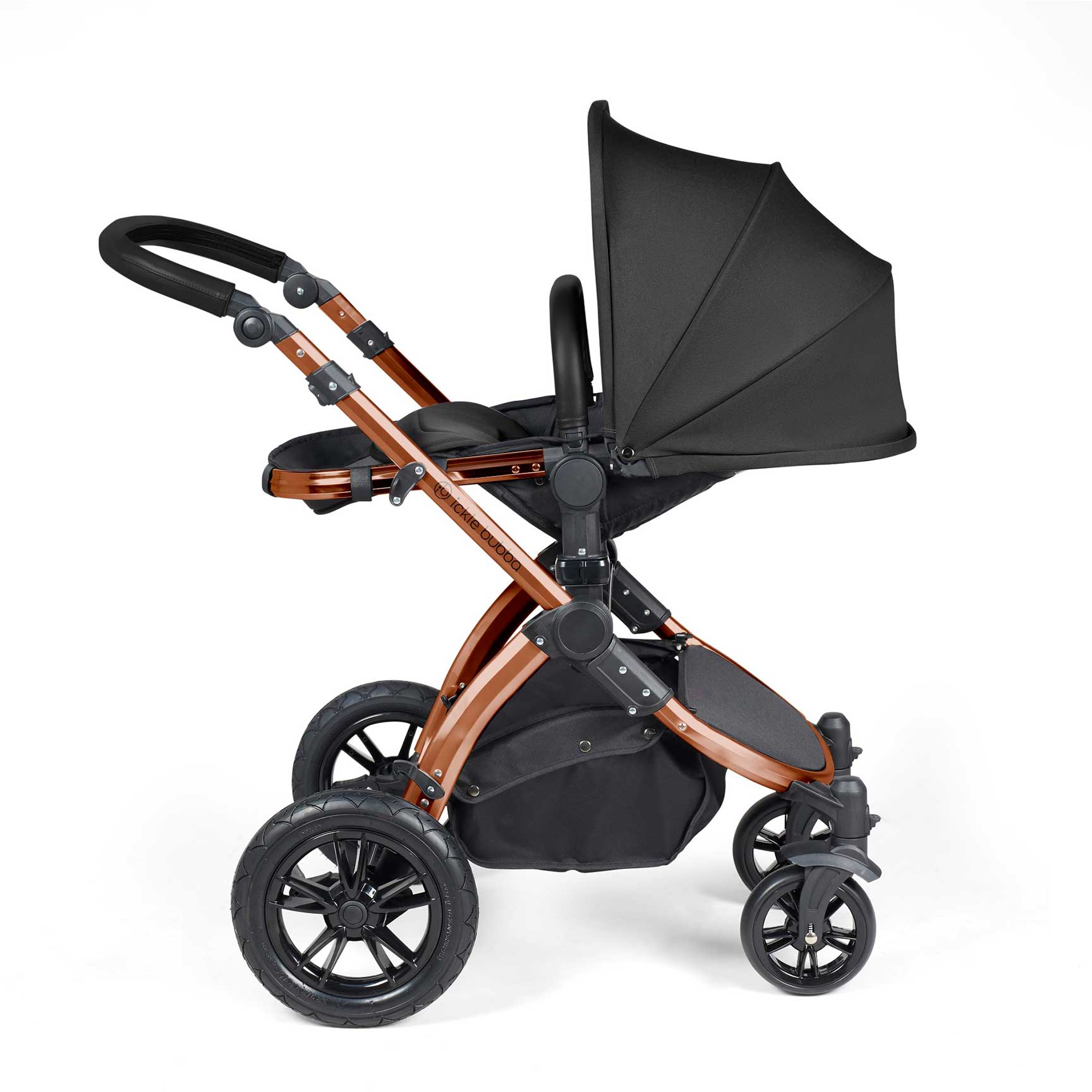 Ickle Bubba travel systems Ickle Bubba Stomp Luxe 2 in 1 Plus Pushchair & Carrycot - Bronze/Midnight/Black 10-003-001-139