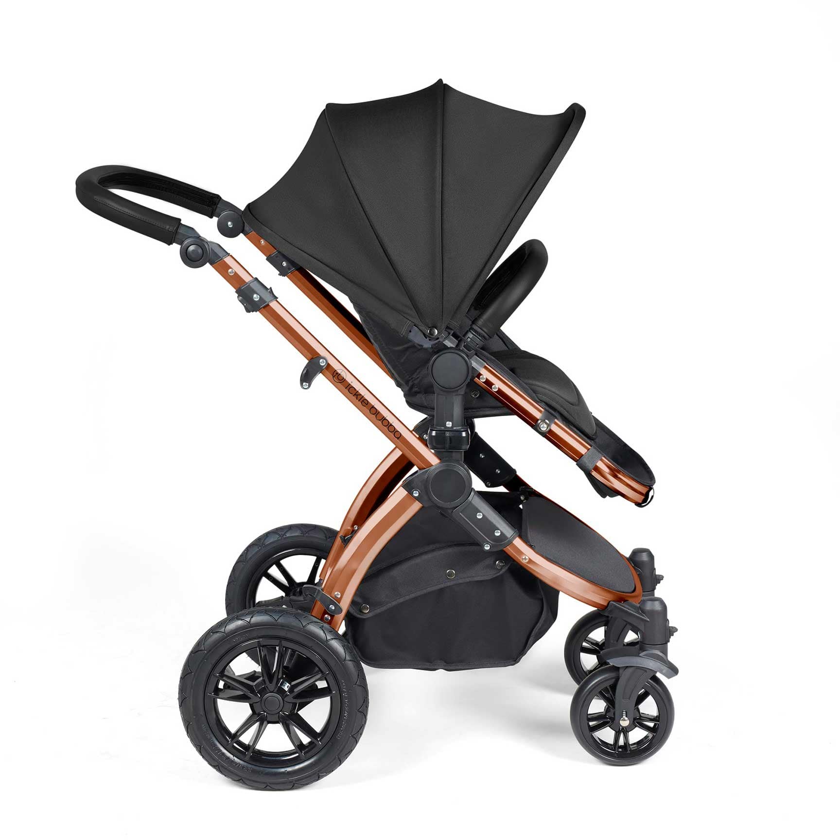 Ickle Bubba travel systems Ickle Bubba Stomp Luxe 2 in 1 Plus Pushchair & Carrycot - Bronze/Midnight/Black 10-003-001-139