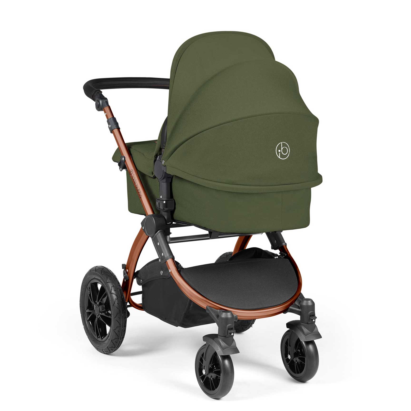 Ickle Bubba travel systems Ickle Bubba Stomp Luxe 2 in 1 Plus Pushchair & Carrycot - Bronze/Woodland/Black 10-003-001-140