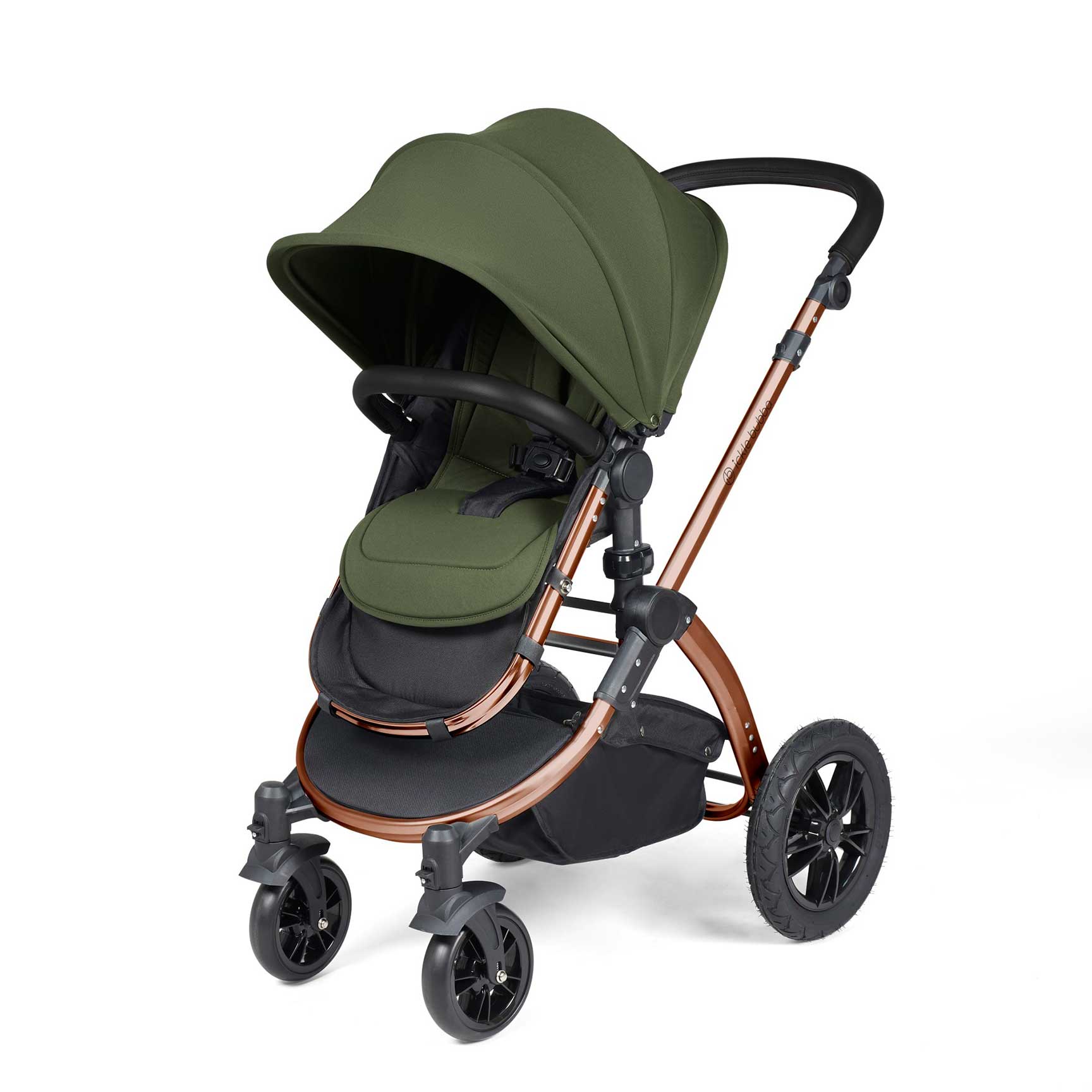 Ickle Bubba travel systems Ickle Bubba Stomp Luxe 2 in 1 Plus Pushchair & Carrycot - Bronze/Woodland/Black 10-003-001-140