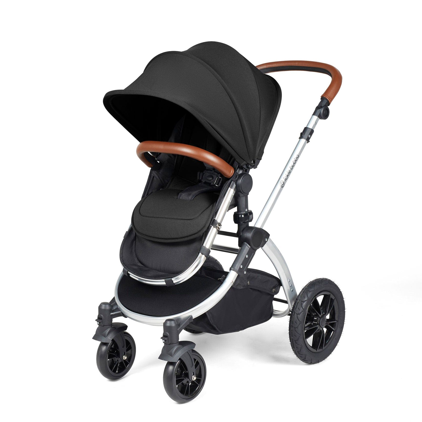 Ickle Bubba travel systems Ickle Bubba Stomp Luxe 2 in 1 Plus Pushchair & Carrycot - Silver/Midnight/Tan 10-003-001-250