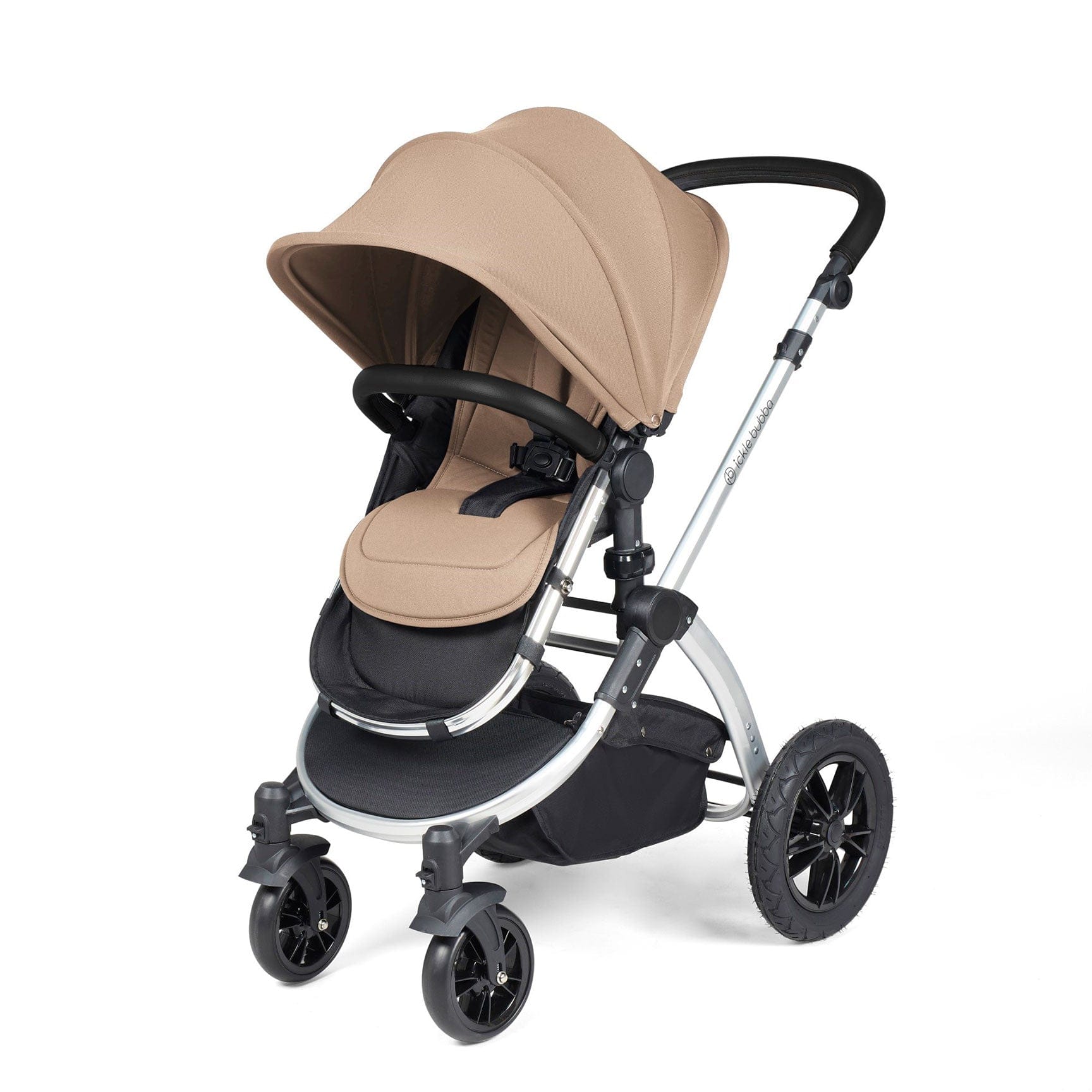 Ickle Bubba travel systems Ickle Bubba Stomp Luxe 2 in 1 Plus Pushchair & Carrycot - Silver/Desert/Black 10-003-001-257