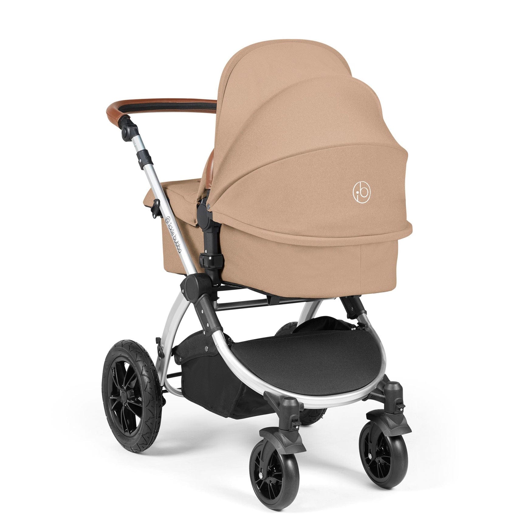 Ickle Bubba travel systems Ickle Bubba Stomp Luxe 2 in 1 Plus Pushchair & Carrycot - Silver/Desert/Tan 10-003-001-258