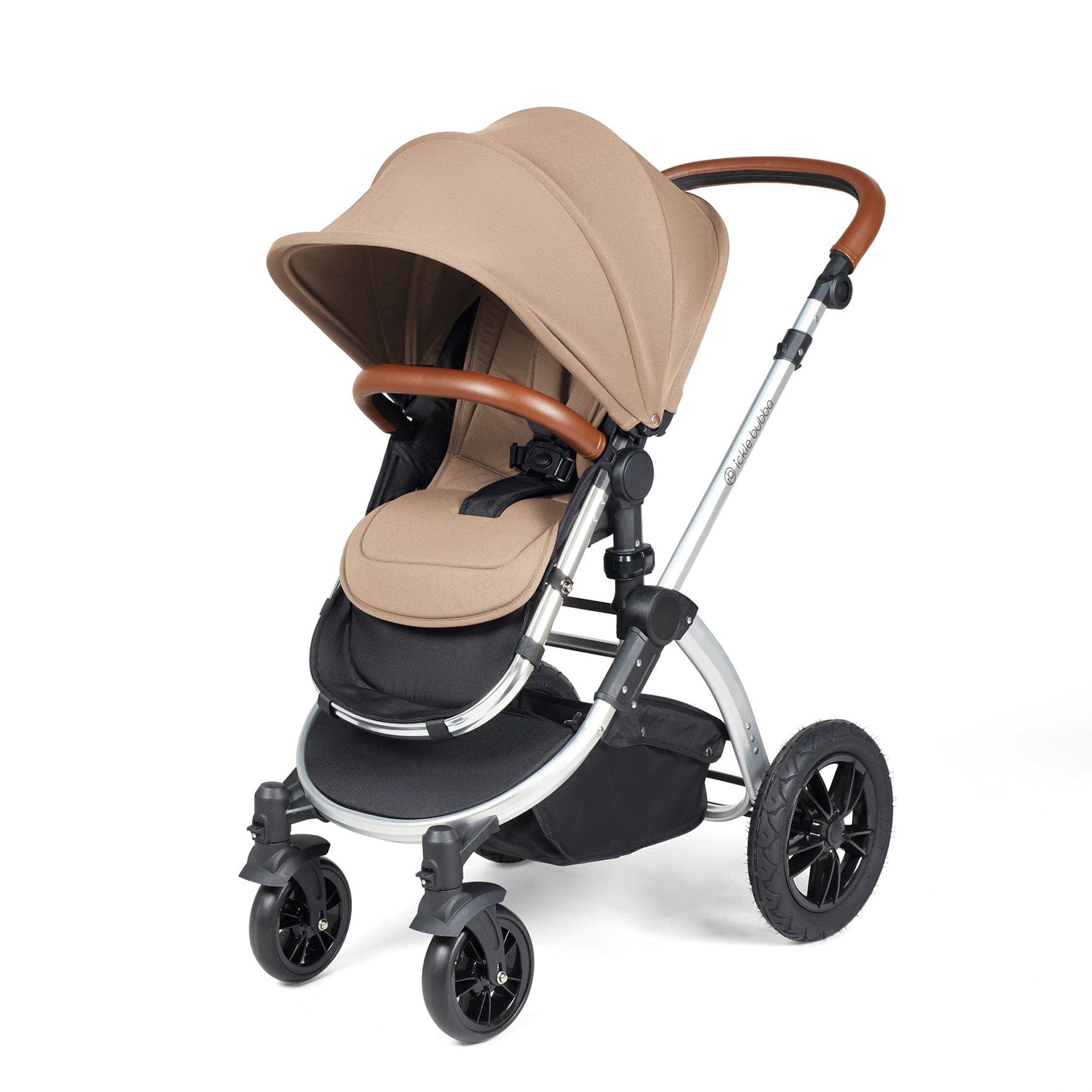 Ickle Bubba travel systems Ickle Bubba Stomp Luxe 2 in 1 Plus Pushchair & Carrycot - Silver/Desert/Tan 10-003-001-258