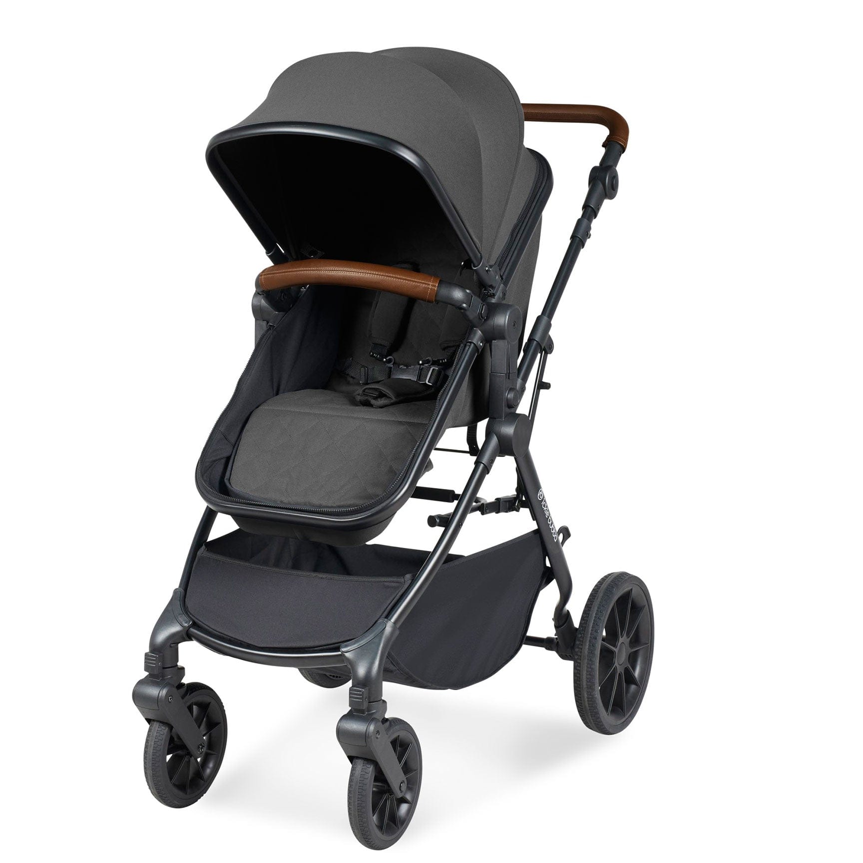 Ickle Bubba travel systems Ickle Bubba Cosmo 2 in 1 Plus Carrycot & Pushchair - Black/Graphite Grey 10-007-001-007