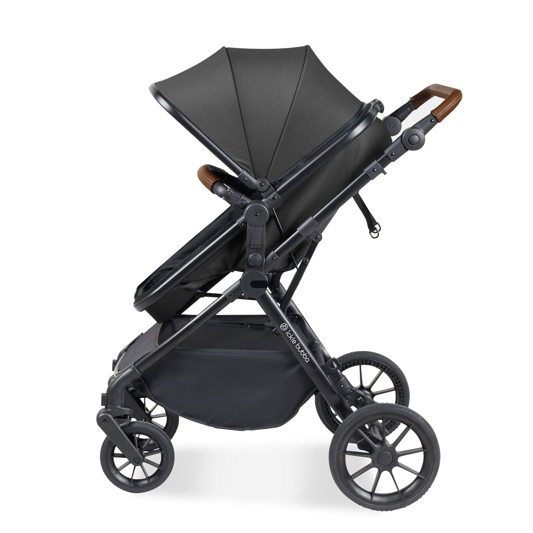 Ickle Bubba travel systems Ickle Bubba Cosmo 2 in 1 Plus Carrycot & Pushchair - Black/Graphite Grey 10-007-001-007