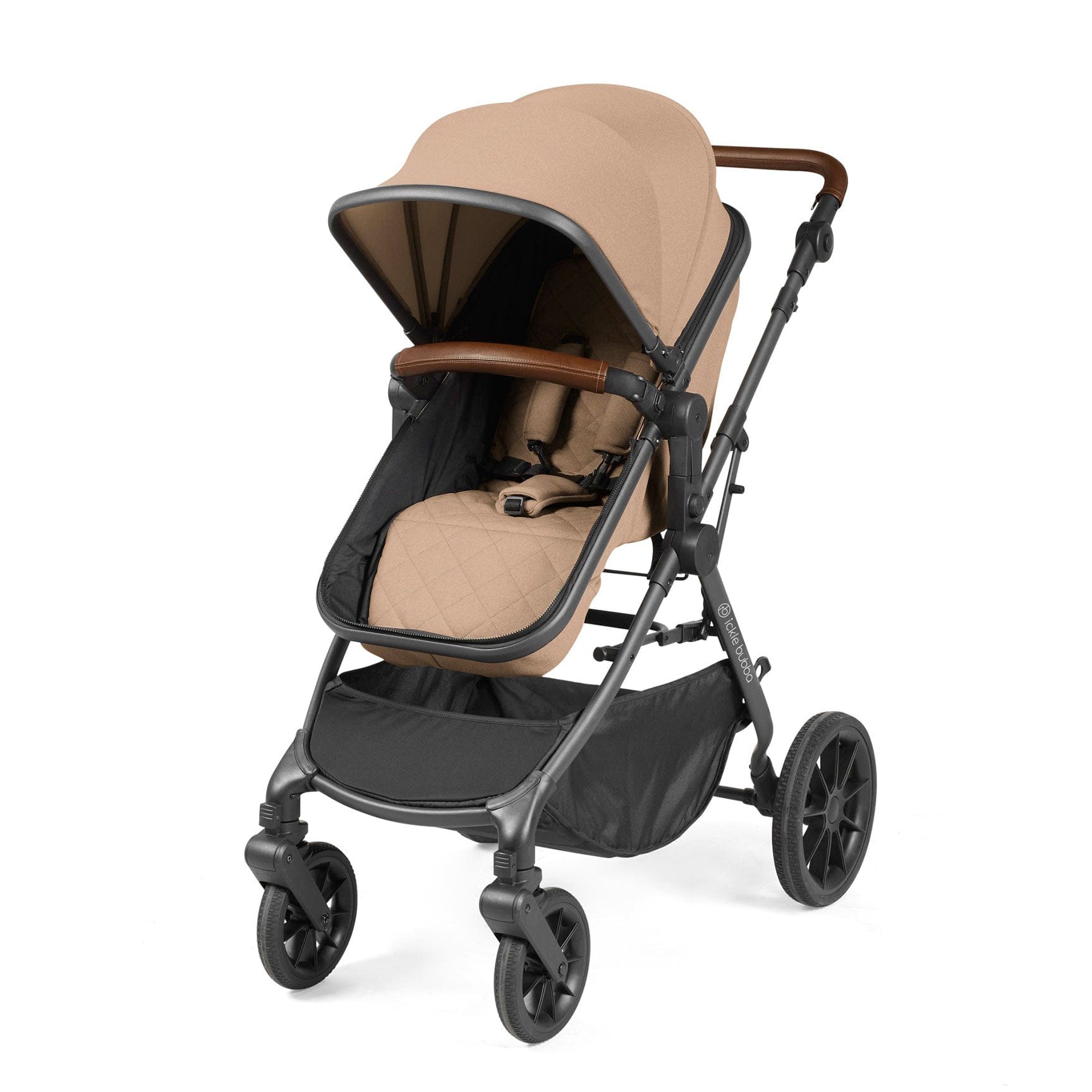 Ickle Bubba travel systems Ickle Bubba Cosmo 2 in 1 Plus Carrycot & Pushchair - Gun metal/Desert 10-007-001-136