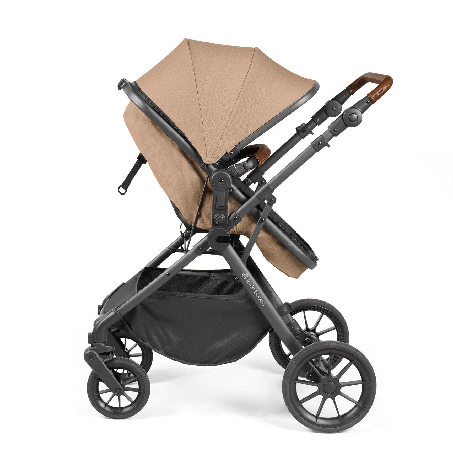 Ickle Bubba travel systems Ickle Bubba Cosmo 2 in 1 Plus Carrycot & Pushchair - Gun metal/Desert 10-007-001-136