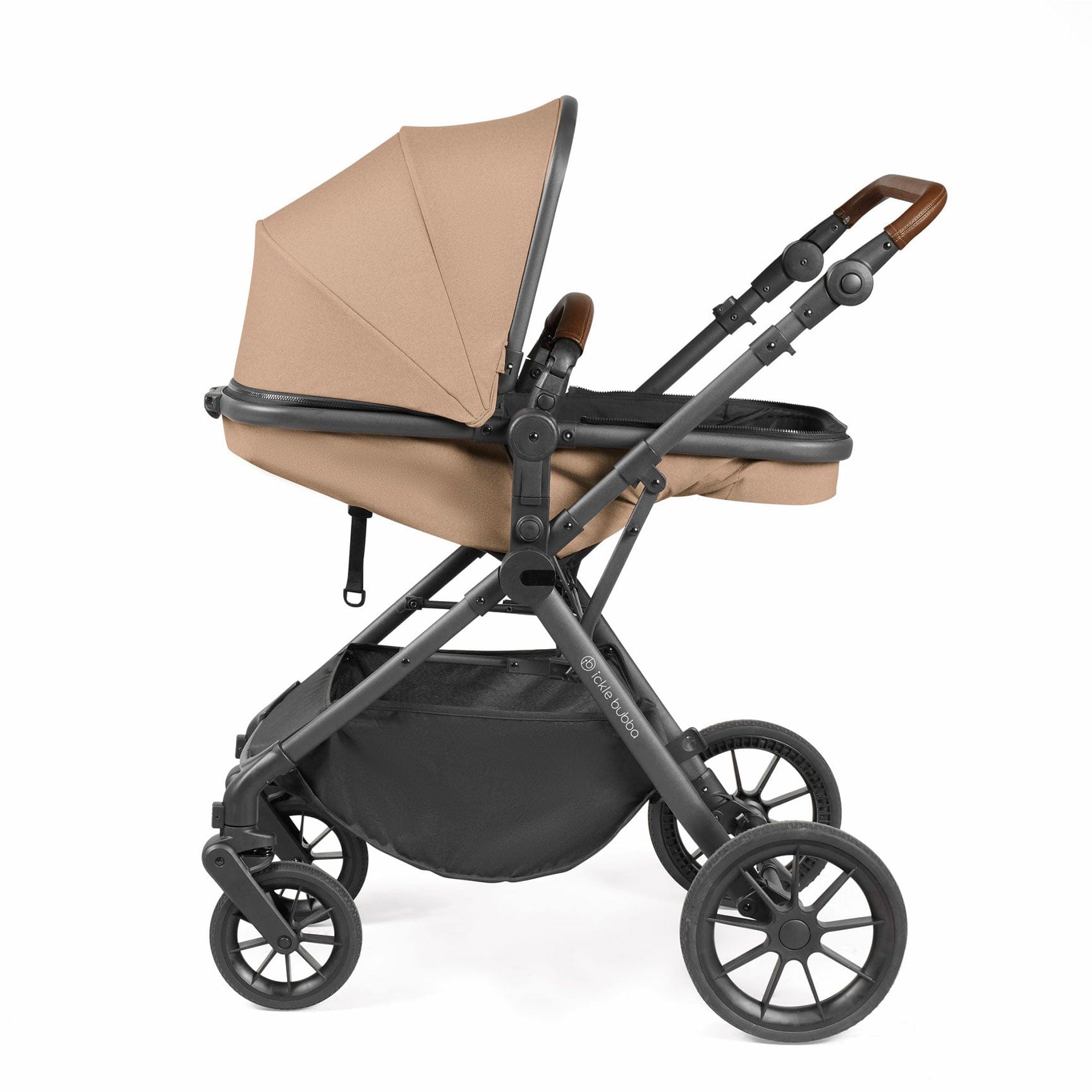 Ickle Bubba travel systems Ickle Bubba Cosmo 2 in 1 Plus Carrycot & Pushchair - Gun metal/Desert 10-007-001-136