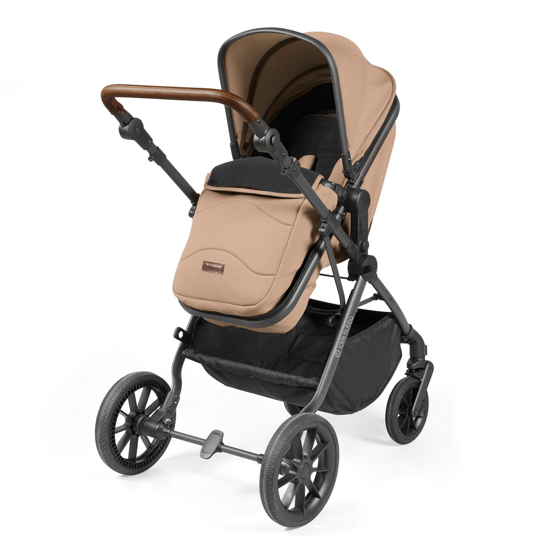 Ickle Bubba travel systems Ickle Bubba Cosmo 2 in 1 Plus Carrycot & Pushchair - Gun metal/Desert 10-007-001-136