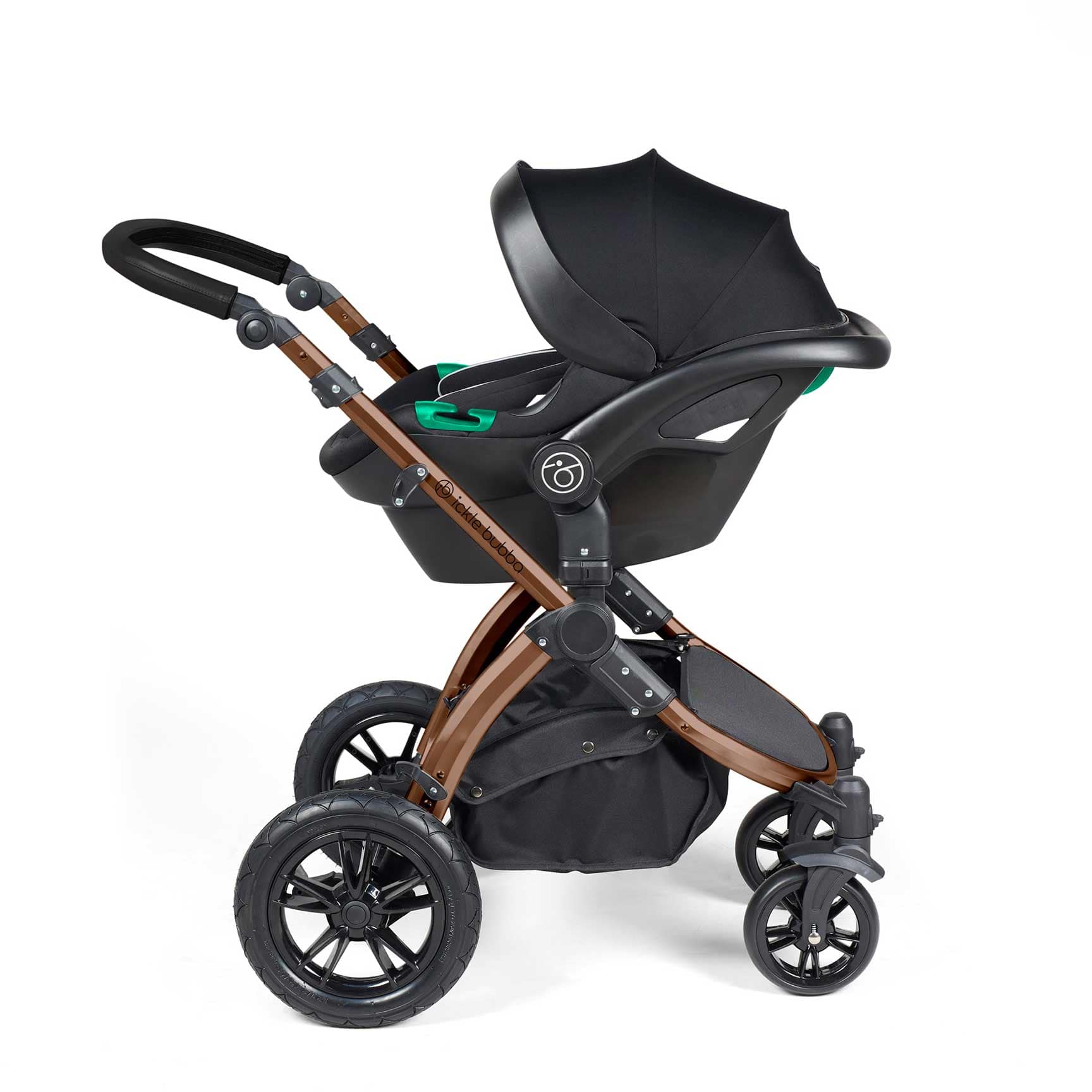 Ickle Bubba travel systems Ickle Bubba Stomp Luxe All-in-One Travel System with Isofix Base - Bronze/Midnight/Black 10-011-300-139