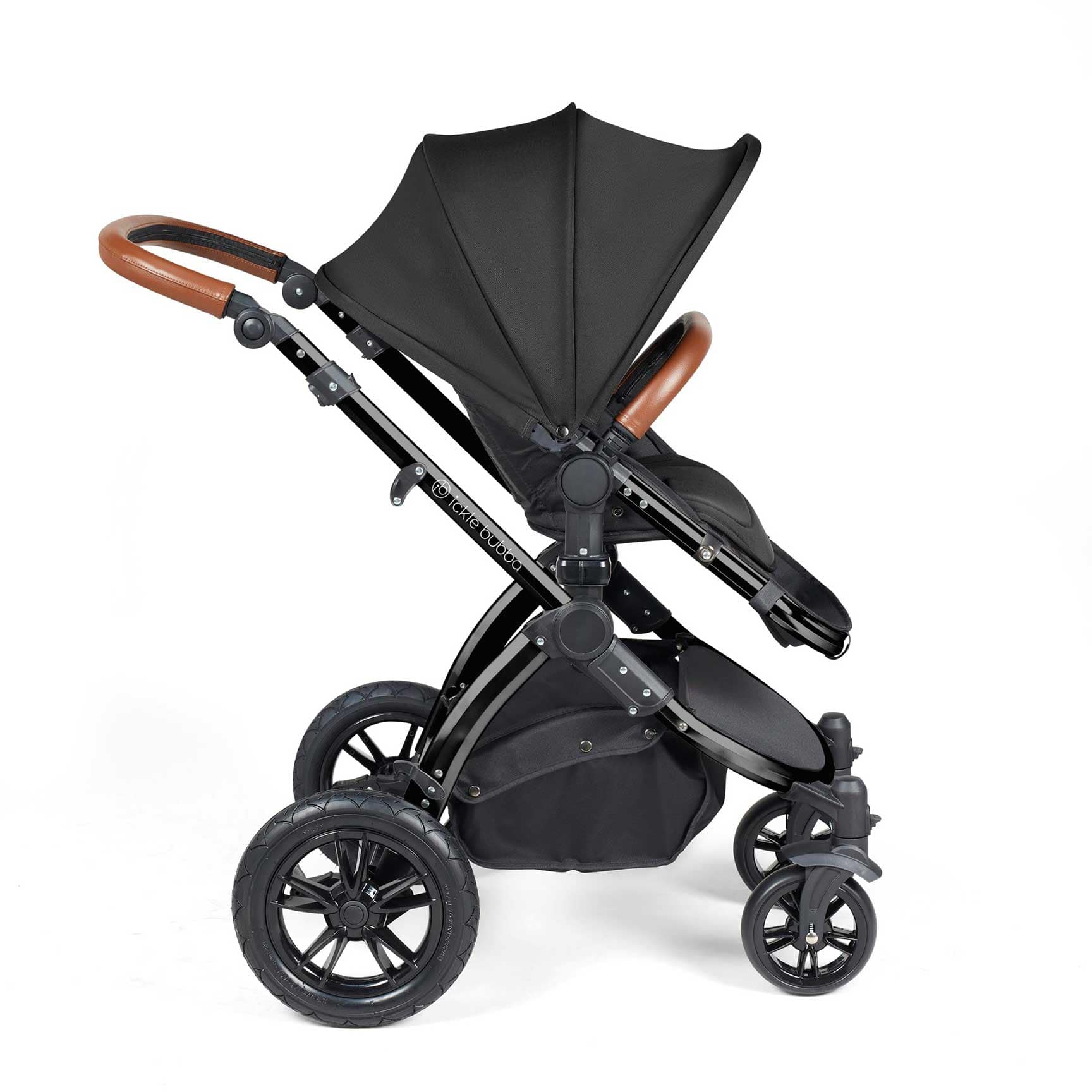 Ickle Bubba travel systems Ickle Bubba Stomp Luxe All-in-One Travel System with Isofix Base - Black/Midnight/Tan 10-011-300-203