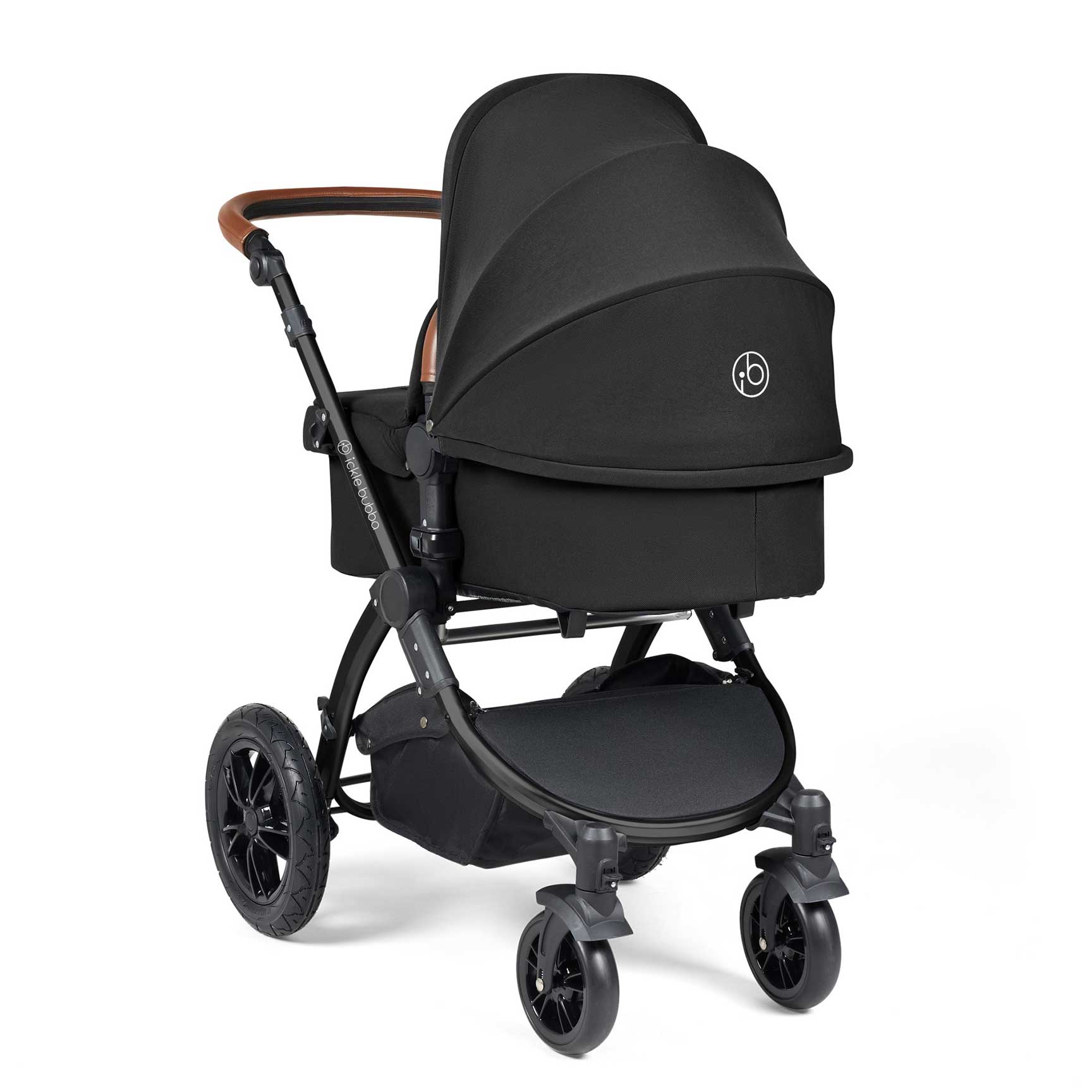 Ickle Bubba travel systems Ickle Bubba Stomp Luxe All-in-One Travel System with Isofix Base - Black/Midnight/Tan 10-011-300-203